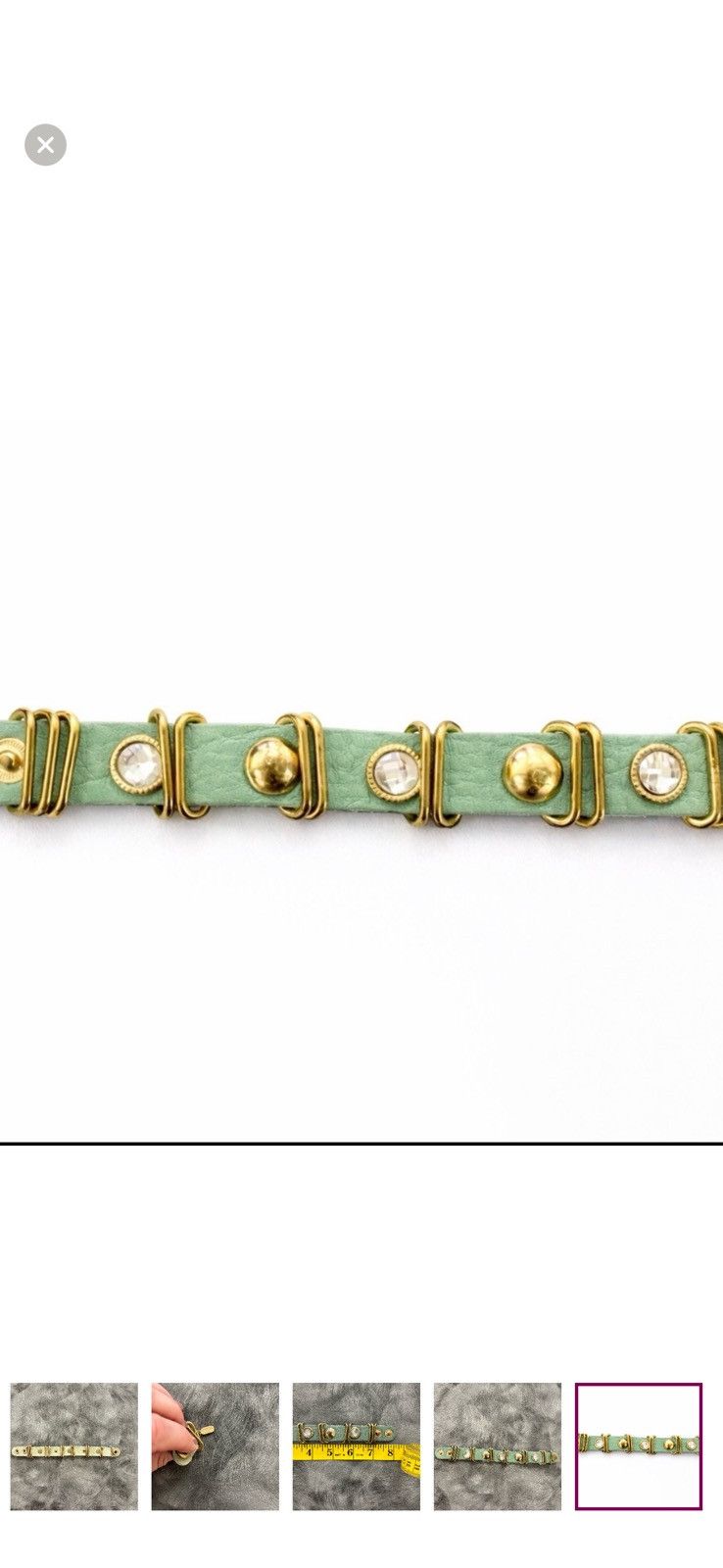 Other Natasha Couture Mint Green and Gold Studded Bracelet Size ONE SIZE - 1 Thumbnail