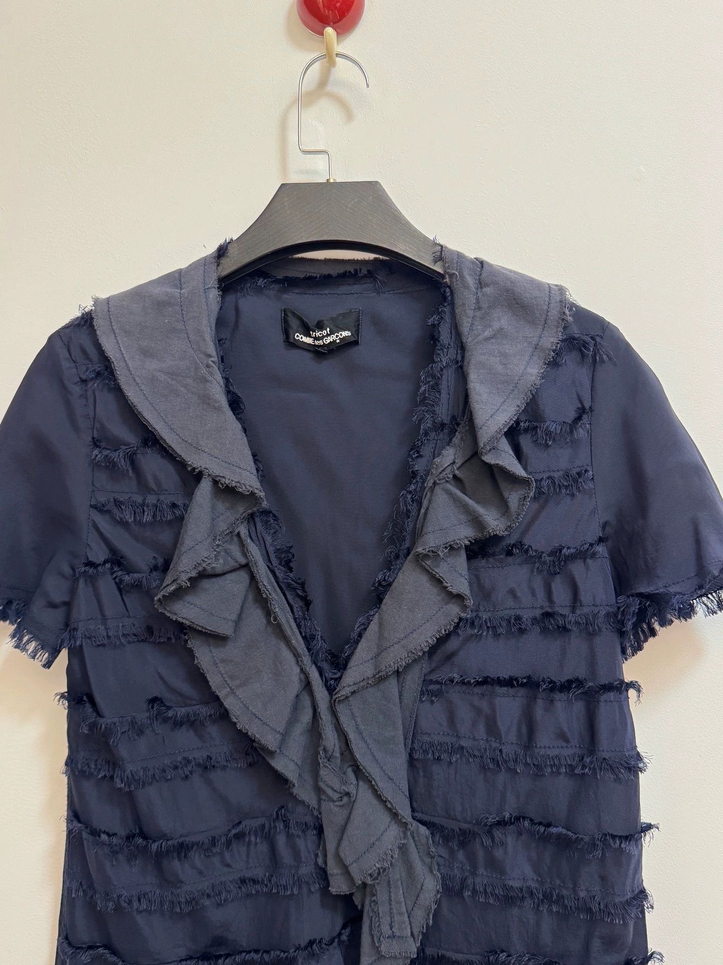 Comme des Garcons CDG tricot 2002 Raw Panel Collar Short Sleeve Top Size M / US 6-8 / IT 42-44 - 7 Thumbnail