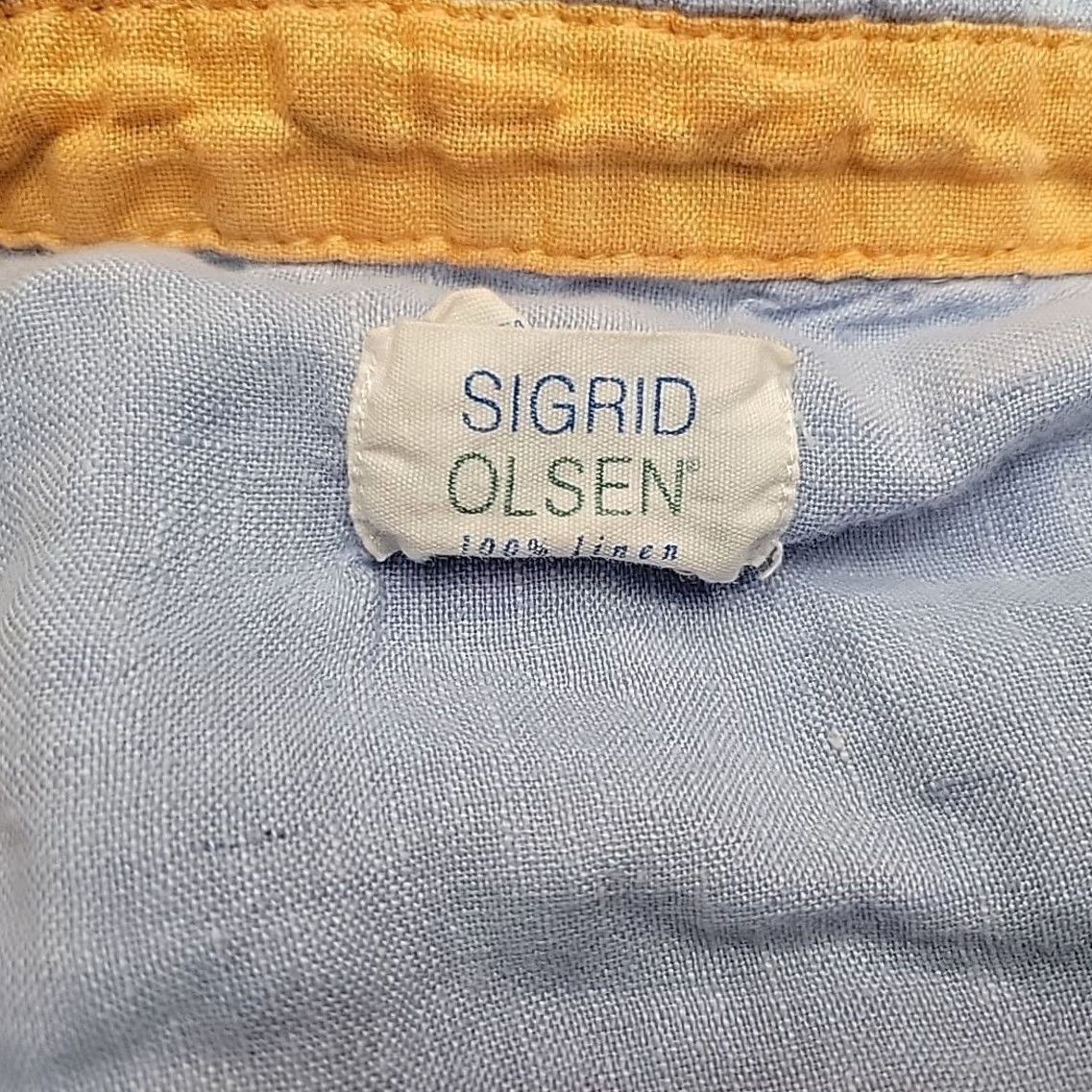 Vintage Sigrid Olsen Womens Small Blue Linen Long Sleeve Summer Coastal Beach Shirt Size S / US 4 / IT 40 - 2 Thumbnail