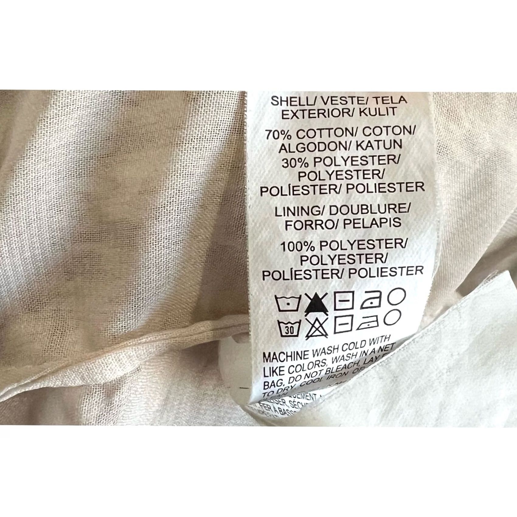 Lucky Brand Lucky Brand Crochet Open Weave Short Sleeve Layered Chiffon Cream Sz S Shirt Womens Pullover Open Knit Sweater Fashion Top Beige/Creme Size S / US 4 / IT 40 - 6 Thumbnail