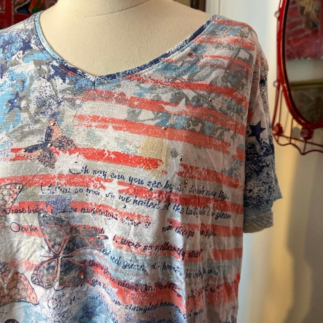Basic Editions stained basic editions american flag graphic shirt Size XL / US 12-14 / IT 48-50 - 2 Thumbnail