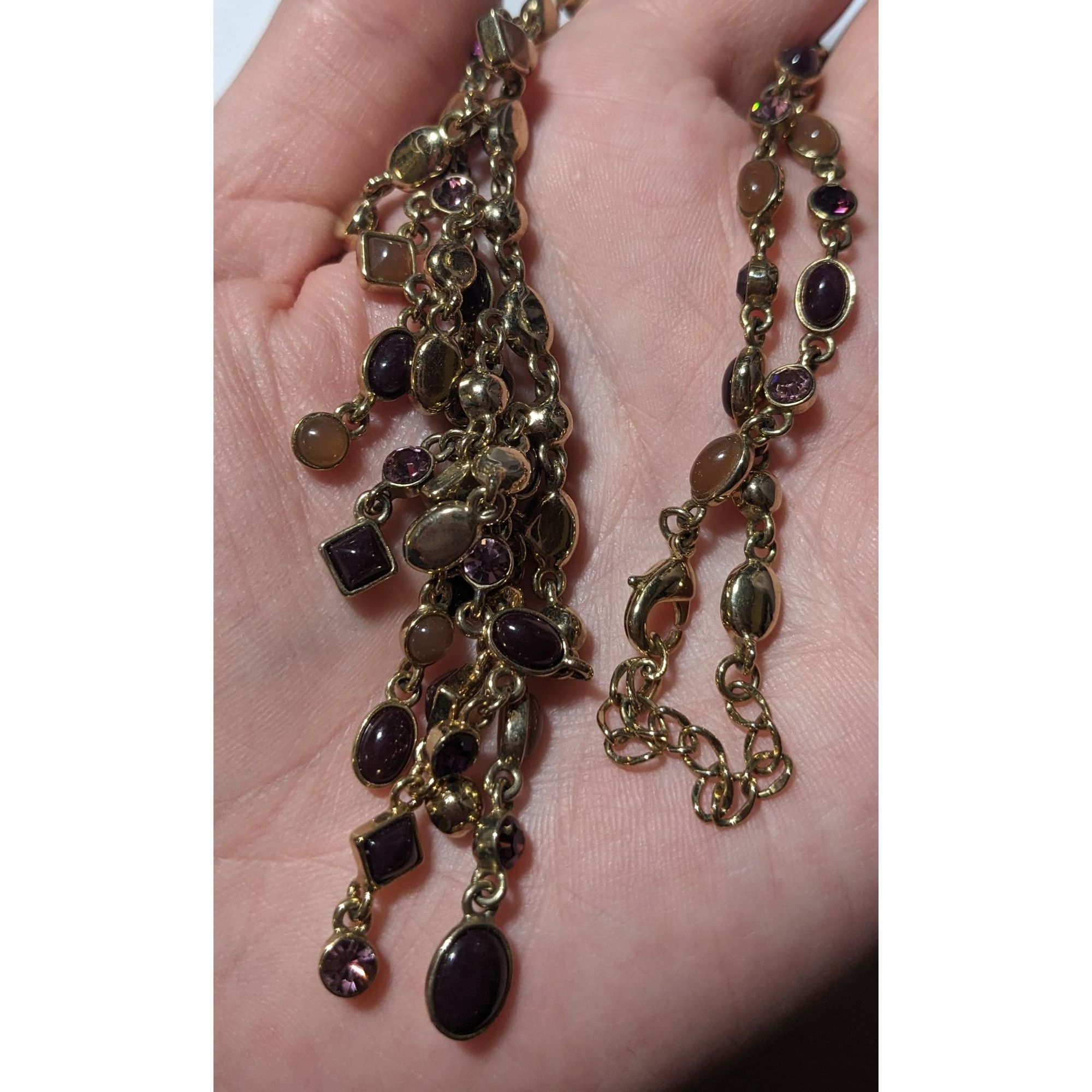 Other Retro Elegant Gold Gemmed Fringe Necklace Size ONE SIZE - 7 Thumbnail