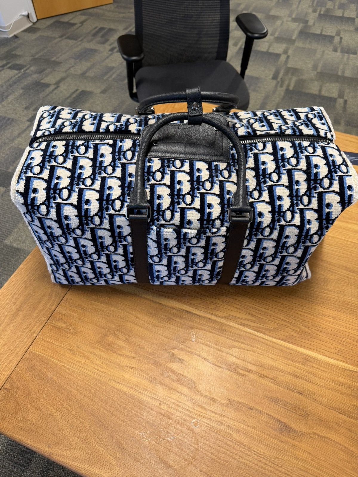 Christian Dior Monsieur Christian Dior Duffle Bag Large Blue Logo Rare Size ONE SIZE - 4 Thumbnail