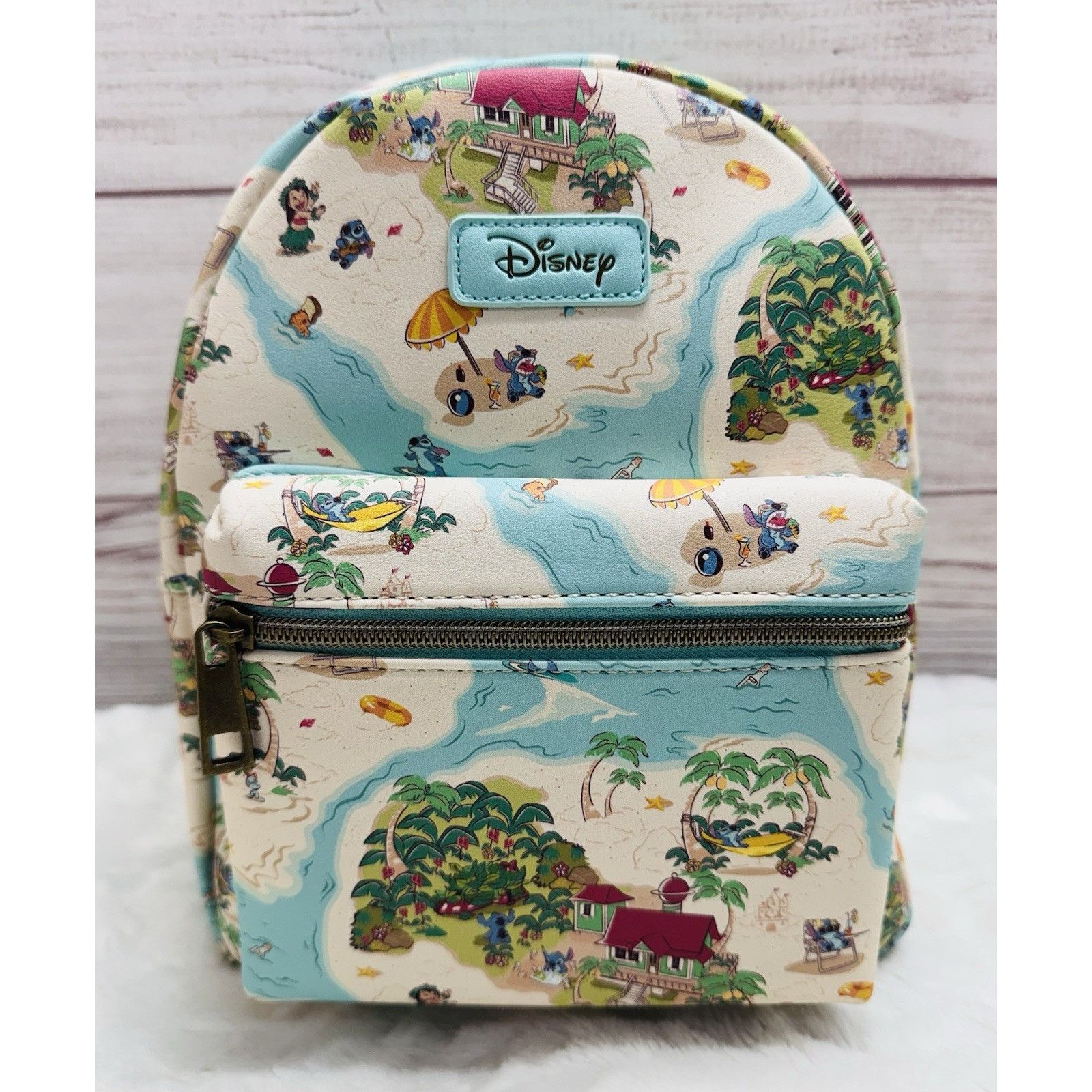 Disney Loungefly Disney Lilo & Stitch Island Map Mini Backpack NWT Size ONE SIZE - 1 Thumbnail