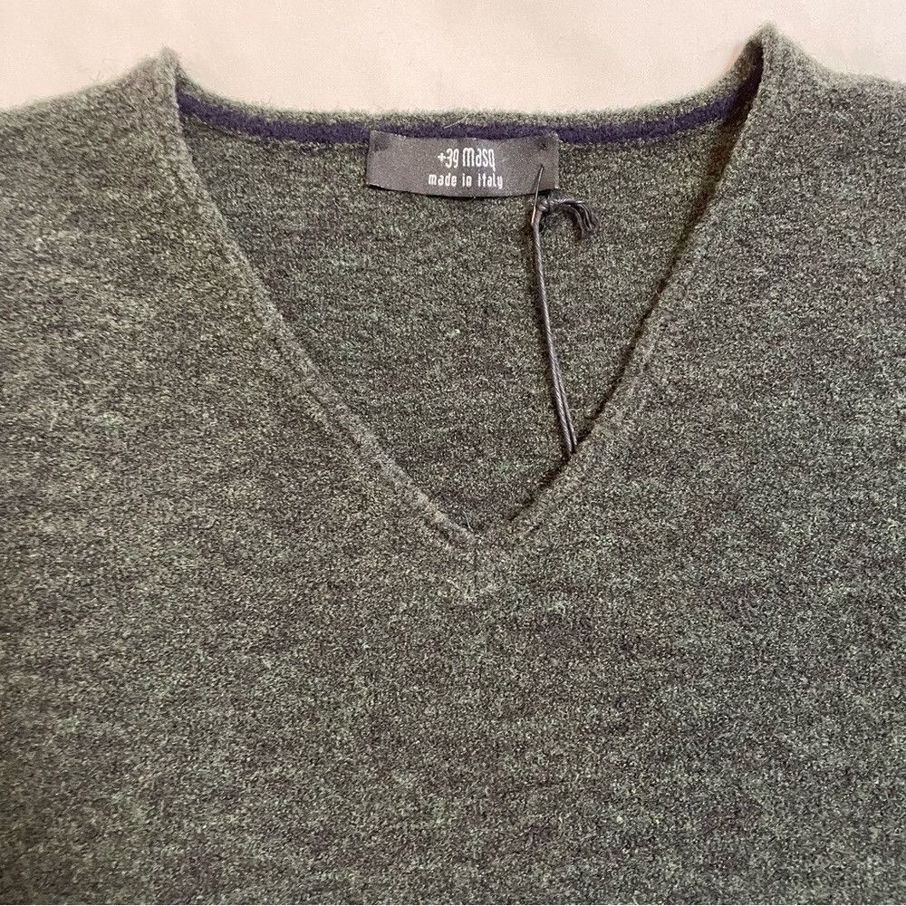 Other NWT New $210 +39 MASQ V-Neck Wool Dark Green Sweater Size S Size US S / EU 44-46 / 1 - 4 Thumbnail