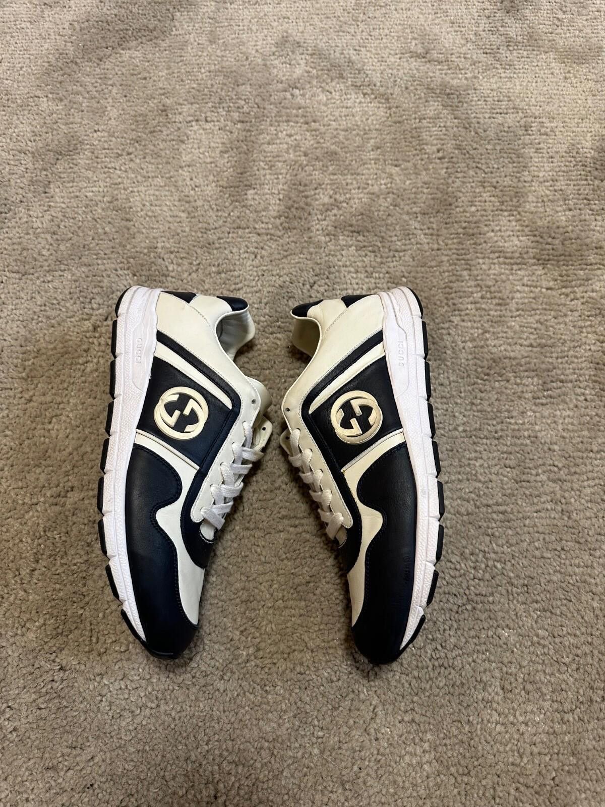 Gucci Gucci Leather Interlocking G Logo Low Top Sneakers Size US 7 / EU 40 - 4 Thumbnail