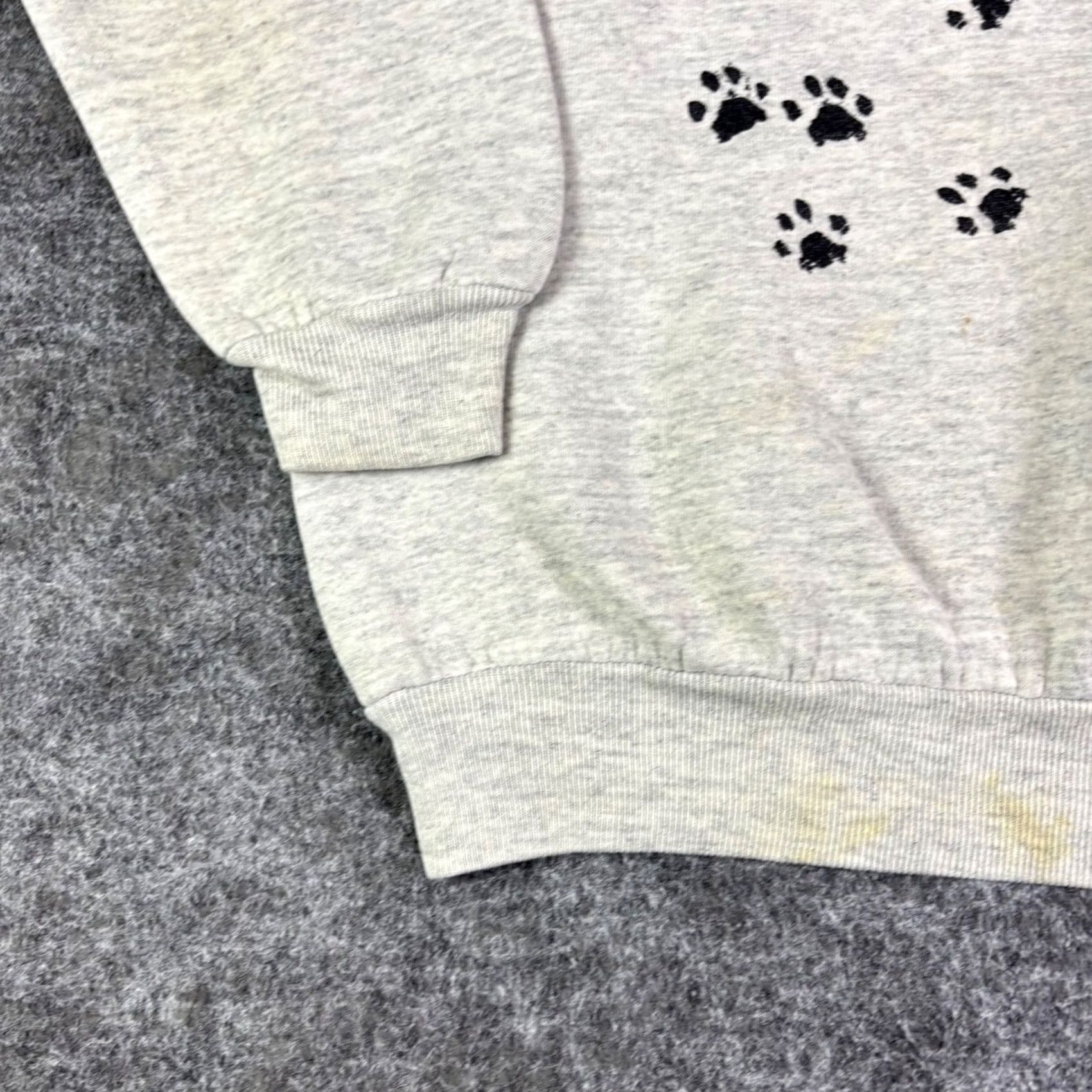 Jerzees VINTAGE Jerzees Cat Sweatshirt XL Grey Lebanon County Humane Society 90s USA Mer? Size US XL / EU 56 / 4 - 7 Thumbnail