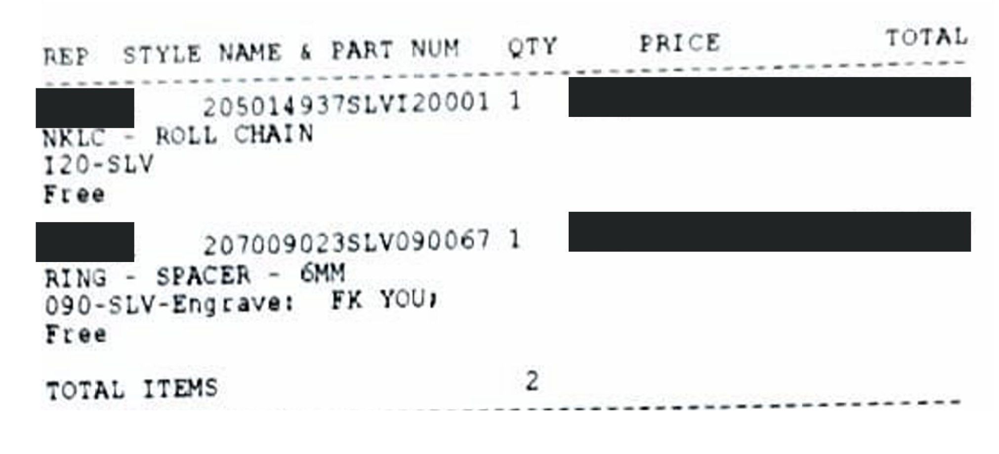 Chrome Hearts CHROME HEARTS Fuck You 6MM Space Ring Size ONE SIZE - 7 Thumbnail