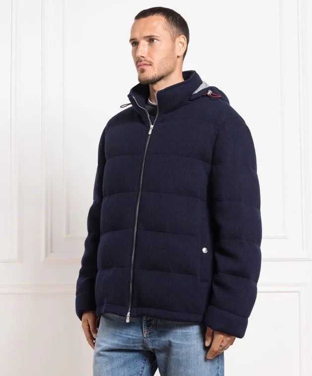 Brunello Cucinelli o1w1db10226 Puffer Padded Jacket in Navy Blue Size US XL / EU 56 / 4 - 2 Thumbnail