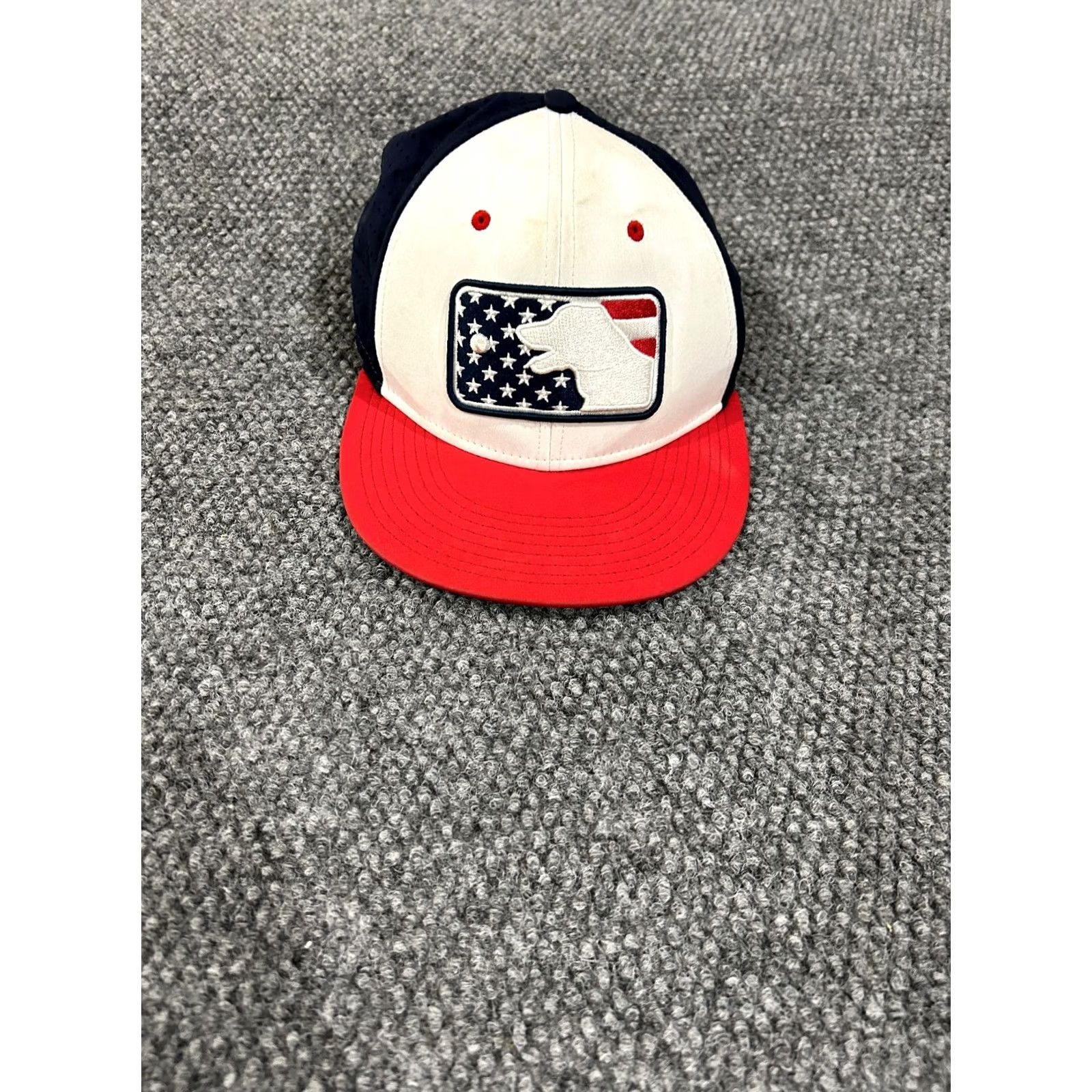 MLB The Game MLB Baseball Cap Mens One Size Adjustable Blue White Red American Flag Logo Beach Casual Sports Hats Size ONE SIZE - 2 Thumbnail