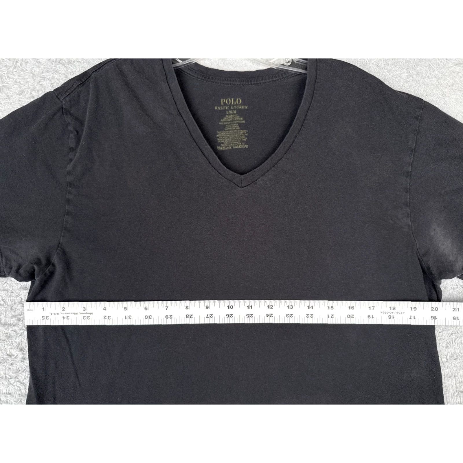 Ralph Lauren Polo Ralph Lauren Shirt Adult Large Black 100% Cotton V-Neck Short Sleeve Size US L / EU 52-54 / 3 - 7 Thumbnail