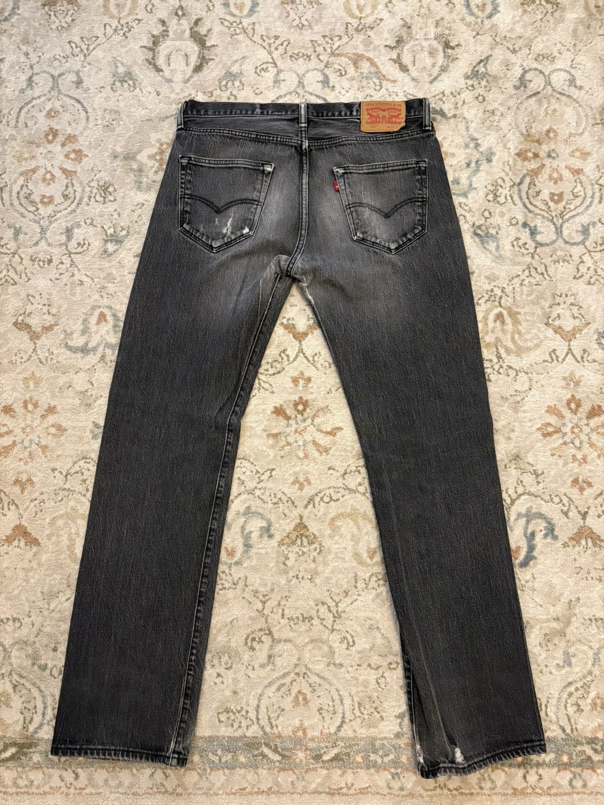 Levi's Levis 501 black washed jeans Size US 35 - 2 Thumbnail