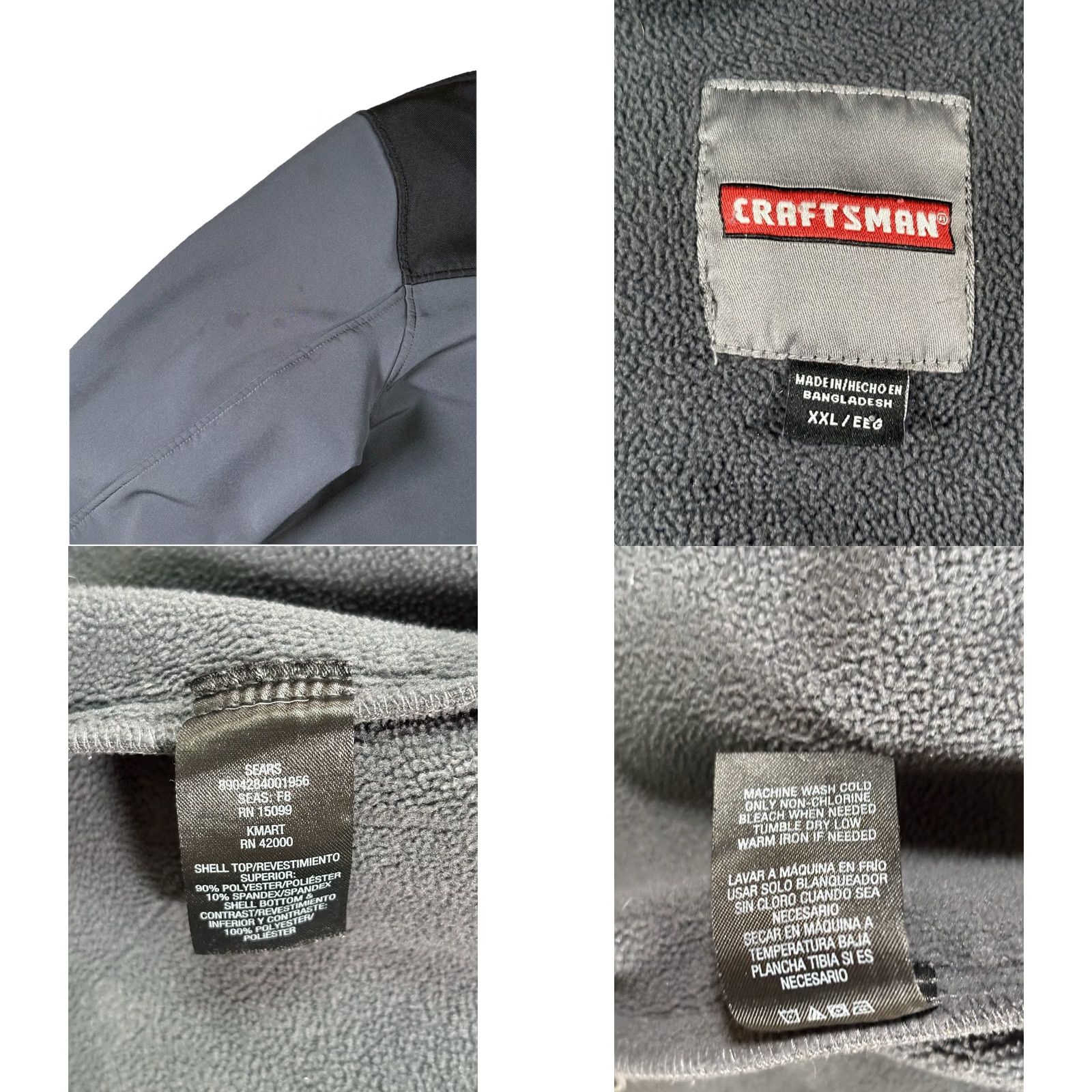 Sears Y2K Sears Craftsman Tools Winter Full Zip Jacket Grey & Black XXL Men Athletic Outdoor Retro Workwear Full Zip Jacket Size US XXL / EU 58 / 5 - 8 Thumbnail