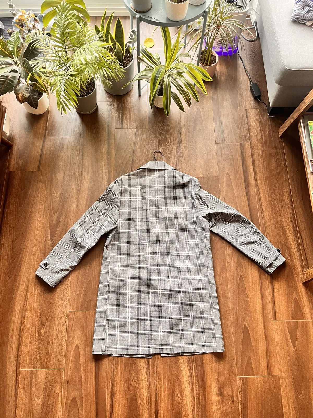 Zara Grey Checkered Zara Raincoat Size US M / EU 48-50 / 2 - 4 Thumbnail