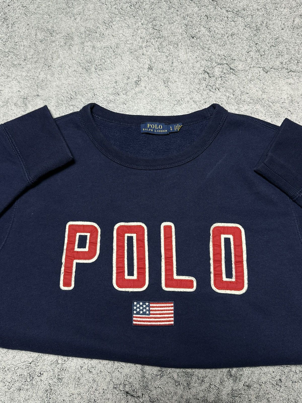 Polo Ralph Lauren × Ralph Lauren × Vintage Polo Ralph Lauren USA American Flag Sweatshirt Size M / US 6-8 / IT 42-44 - 4 Thumbnail