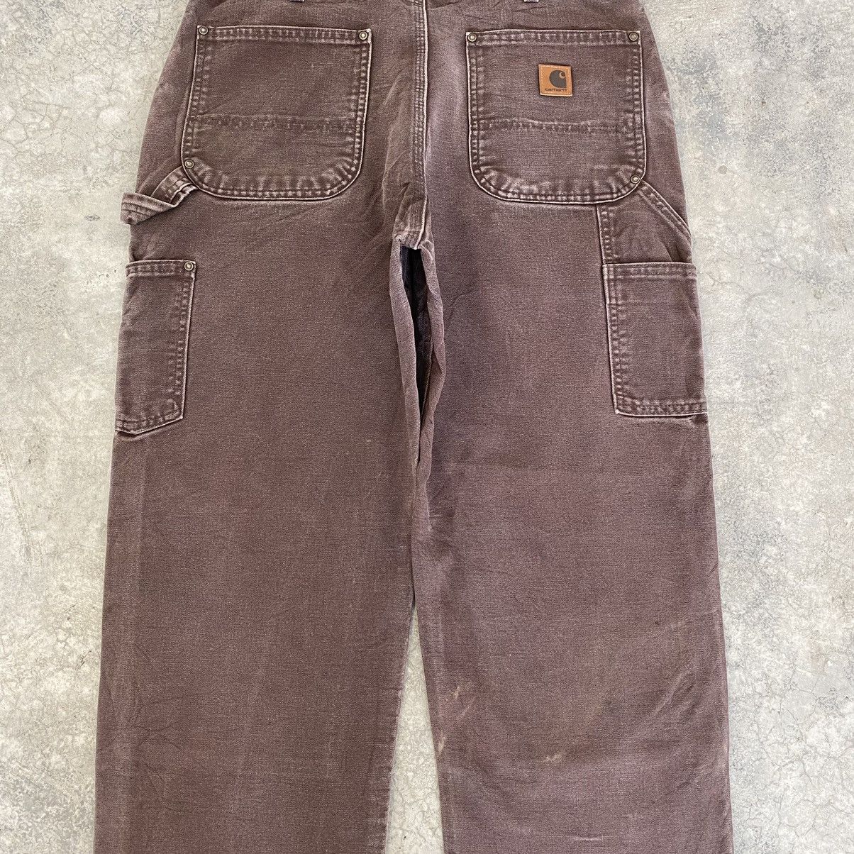 Carhartt × Vintage VTG Carhartt Double Knee Faded Brown Carpenter Work Pants Size US 34 / EU 50 - 20 Thumbnail