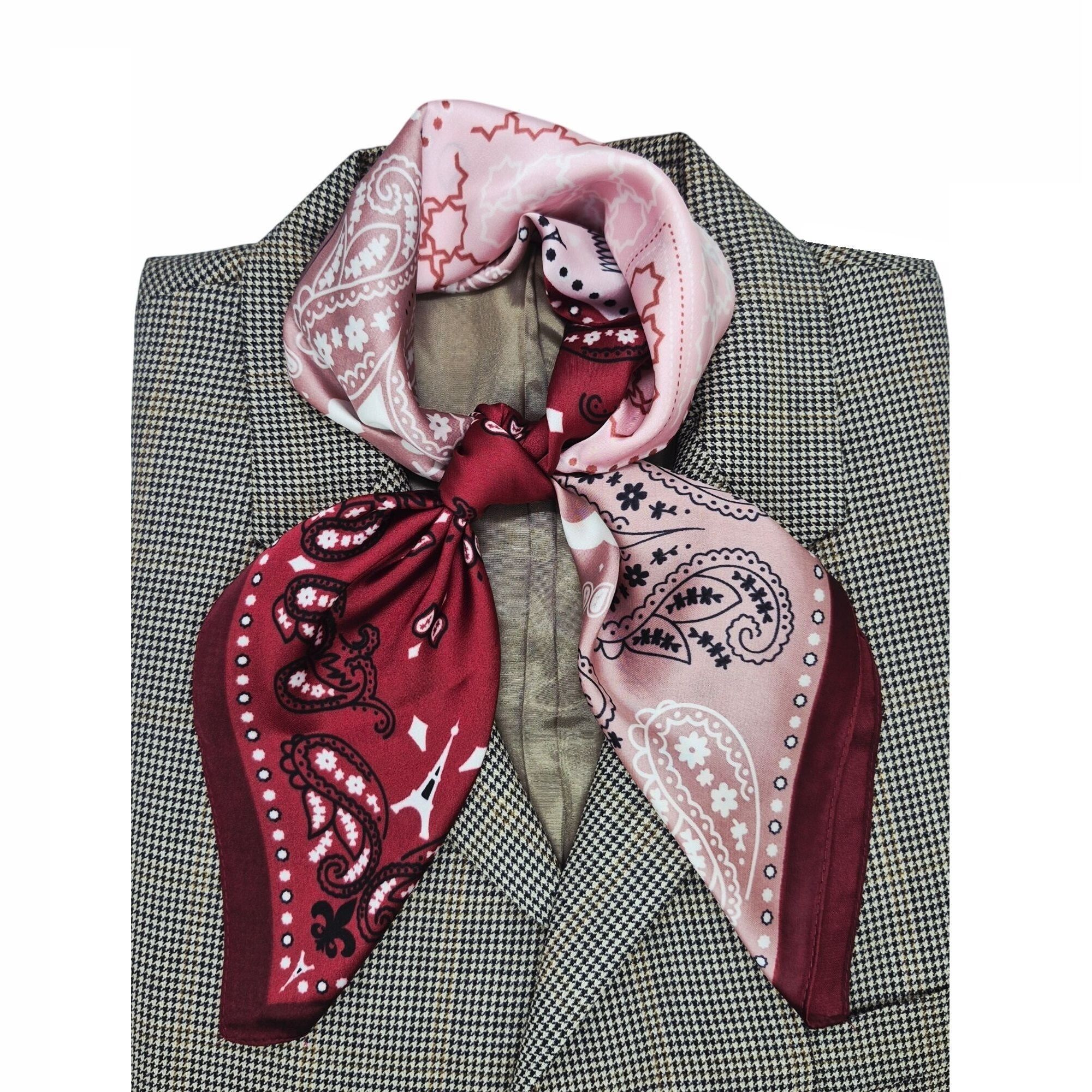 Other ✨Luxurious Silky Square Scarf Bandana Black Cream Multi-Colo Size ONE SIZE - 1 Thumbnail