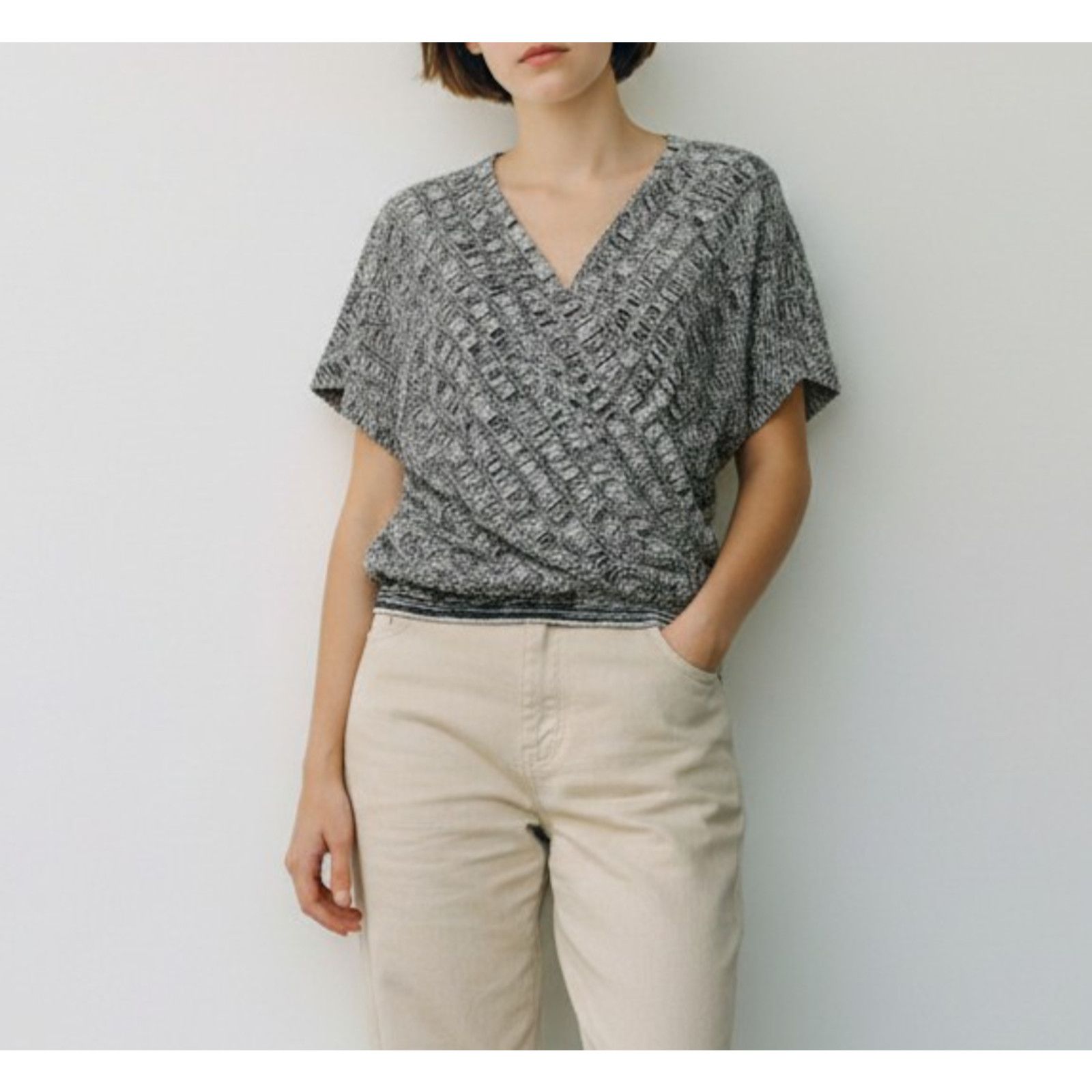 Eileen Fisher EILEEN FISHER Surplice Sleeveless Wrap Sweater Sz XXS Size XXS / US 00 / IT 34 - 1 Thumbnail