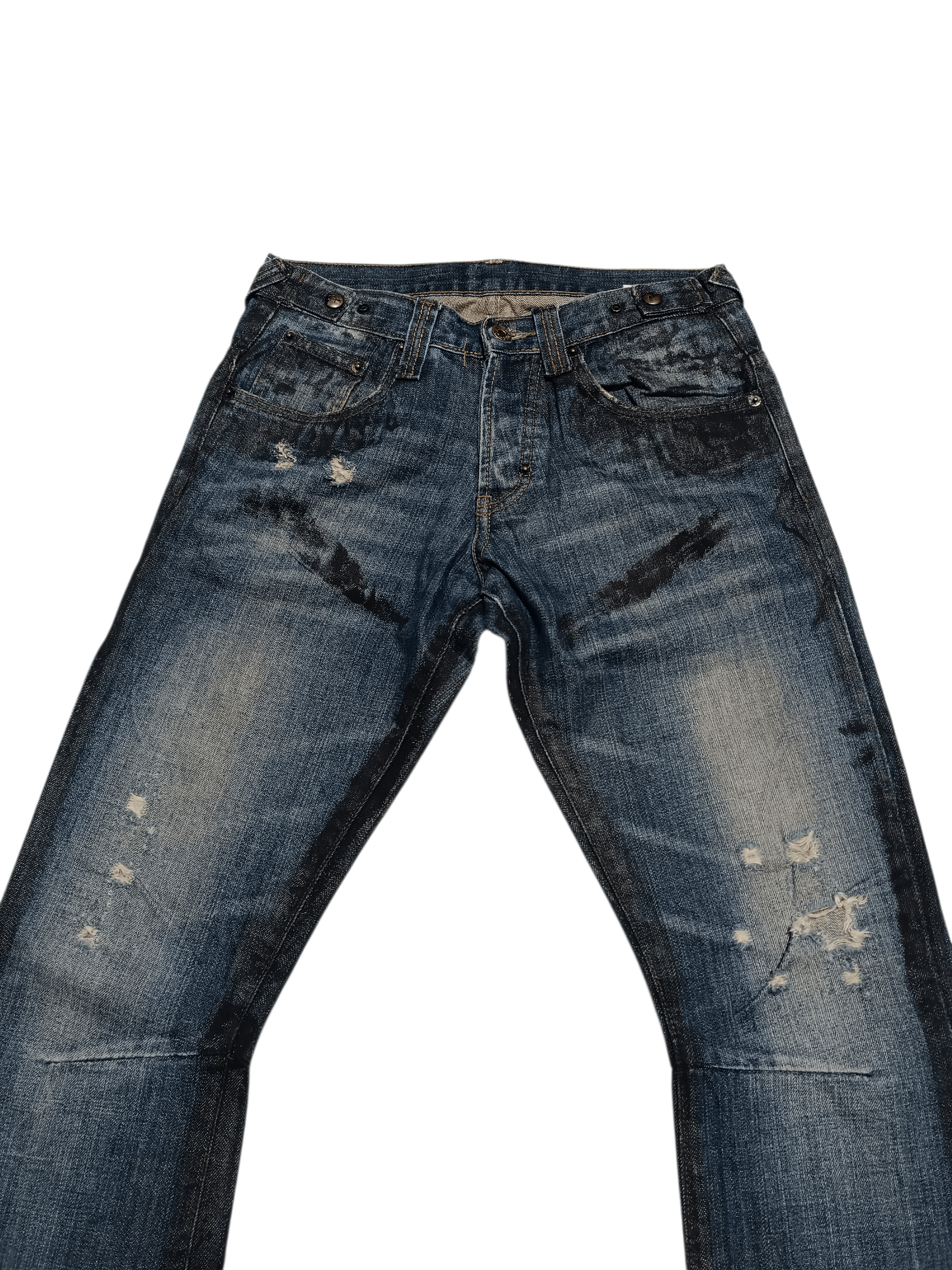 Prps Prps Distressed Waxed Bootcut Flare Denim Pant Size US 28 / EU 44 - 3 Thumbnail