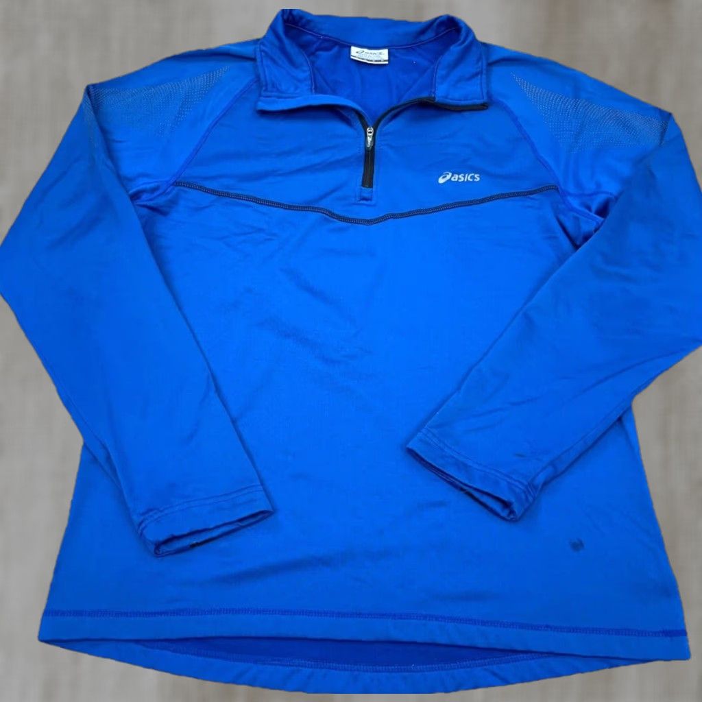 Asics Asics Sweatshirt Men Medium Blue Pullover Quarter Zip Sweater Performance Run Size US M / EU 48-50 / 2 - 1 Thumbnail