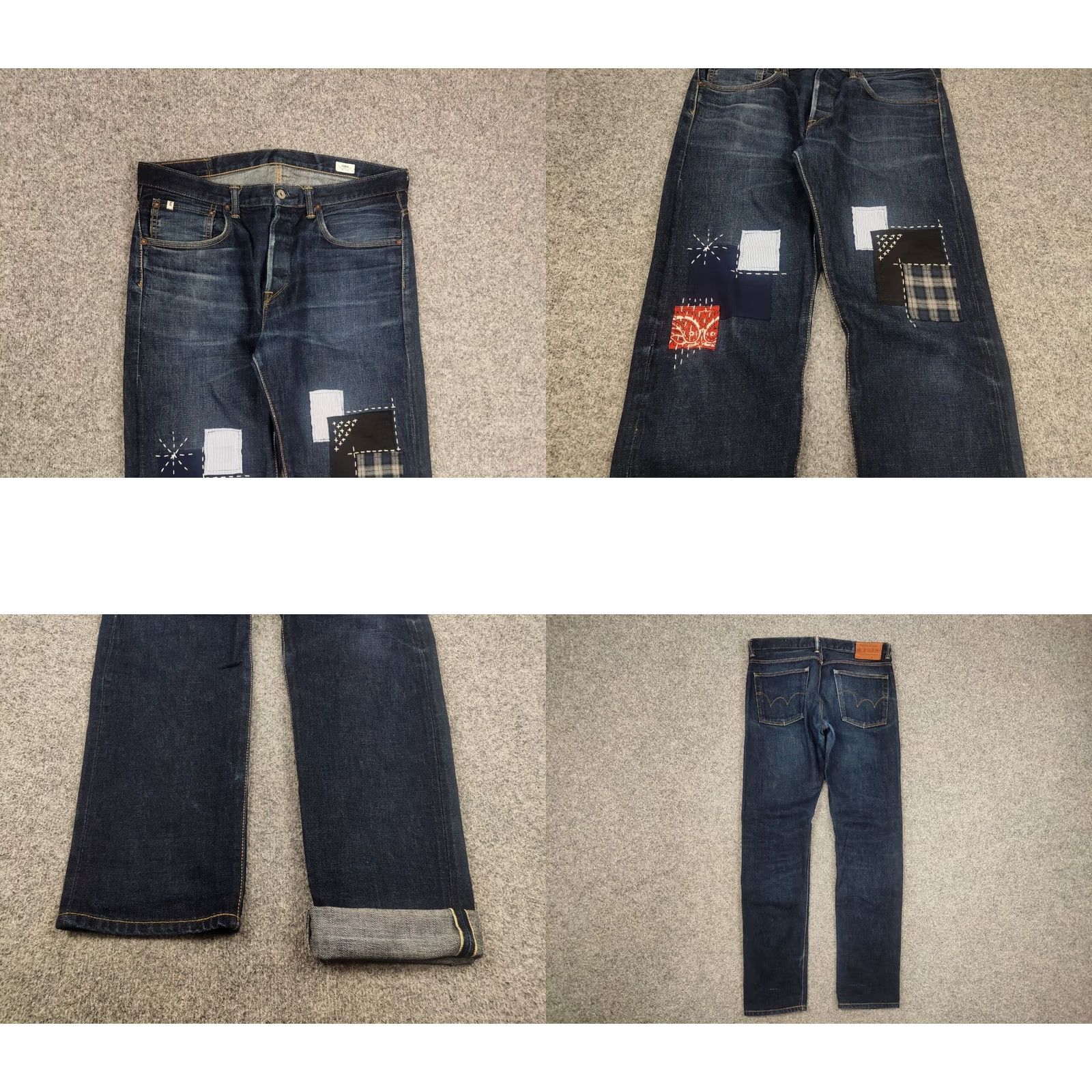 Edwin VINTAGE Edwin Japan Denim Jeans Main Selling Point Embroidered Selvedge 5-Pocket Design 34 Blue 90s Mens Jeans Size US 34 / EU 50 - 8 Thumbnail