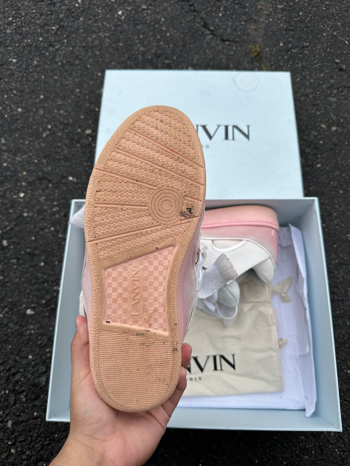 Lanvin Lanvin Curb Sneaker White/Pink Size US 9 / EU 42 - 19 Thumbnail