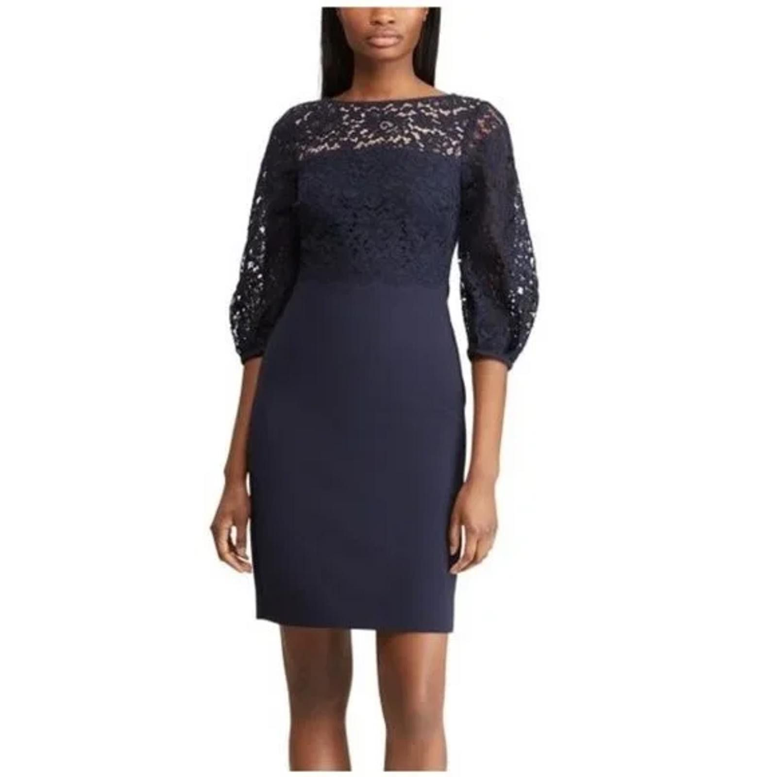 Lauren Ralph Lauren NWT Lauren Ralph Lauren Lace Balloon Sleeve Sheath Dress Size XS / US 0-2 / IT 36-38 - 1 Thumbnail