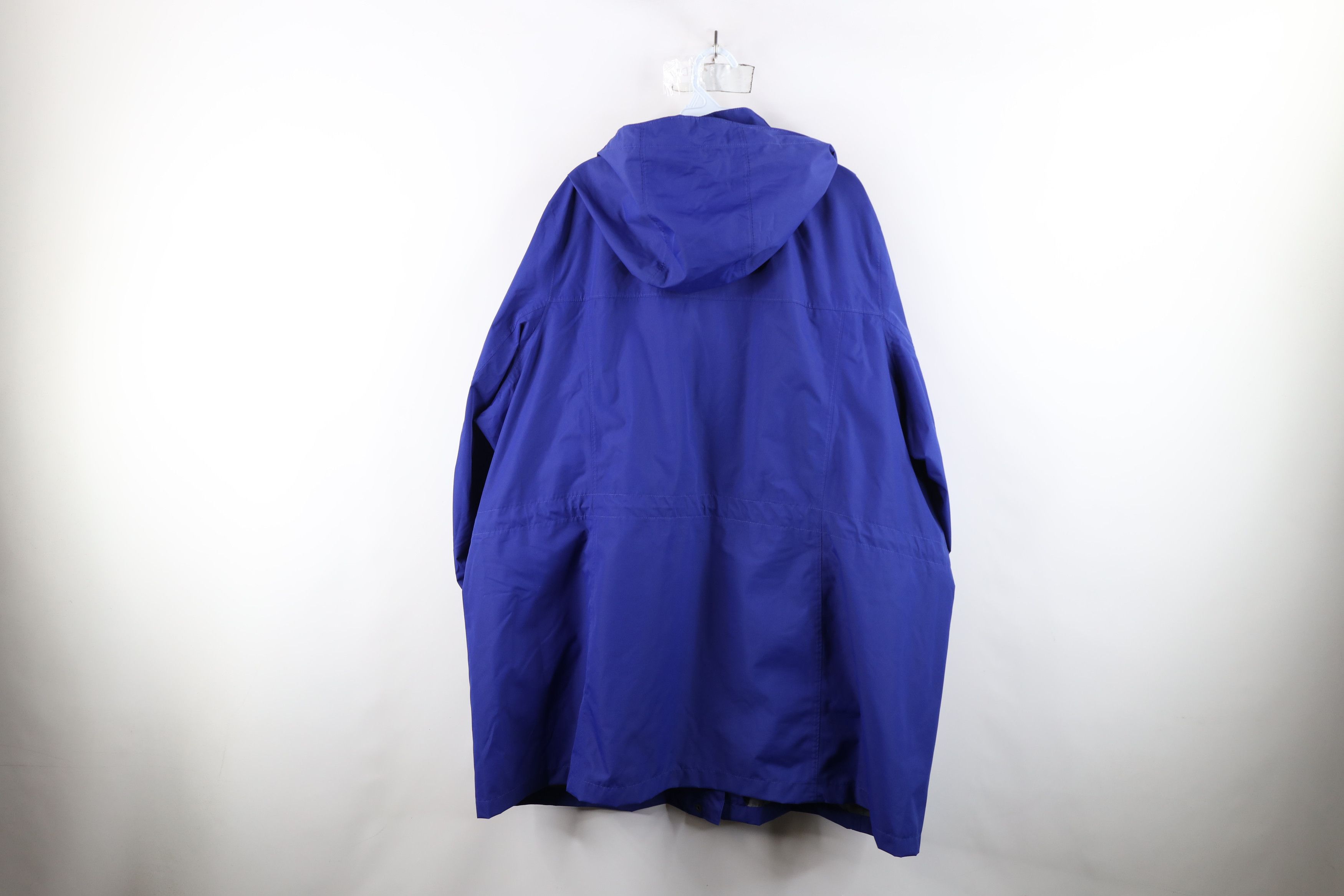 Lands' End × Vintage Vintage Lands End Hooded Full Zip Rain Parka Jacket Blue Size 3XL / US 20-22 - 13 Thumbnail
