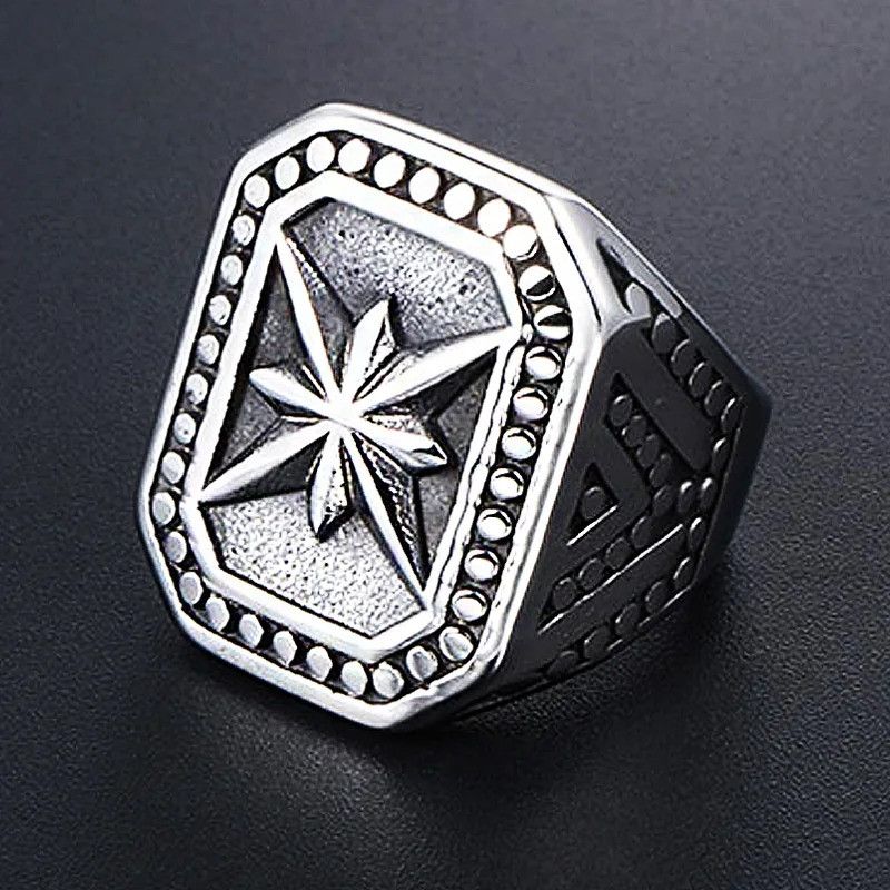 Jewelry Vintage Heavy Metal North Star Signet Ring Size ONE SIZE - 5 Thumbnail
