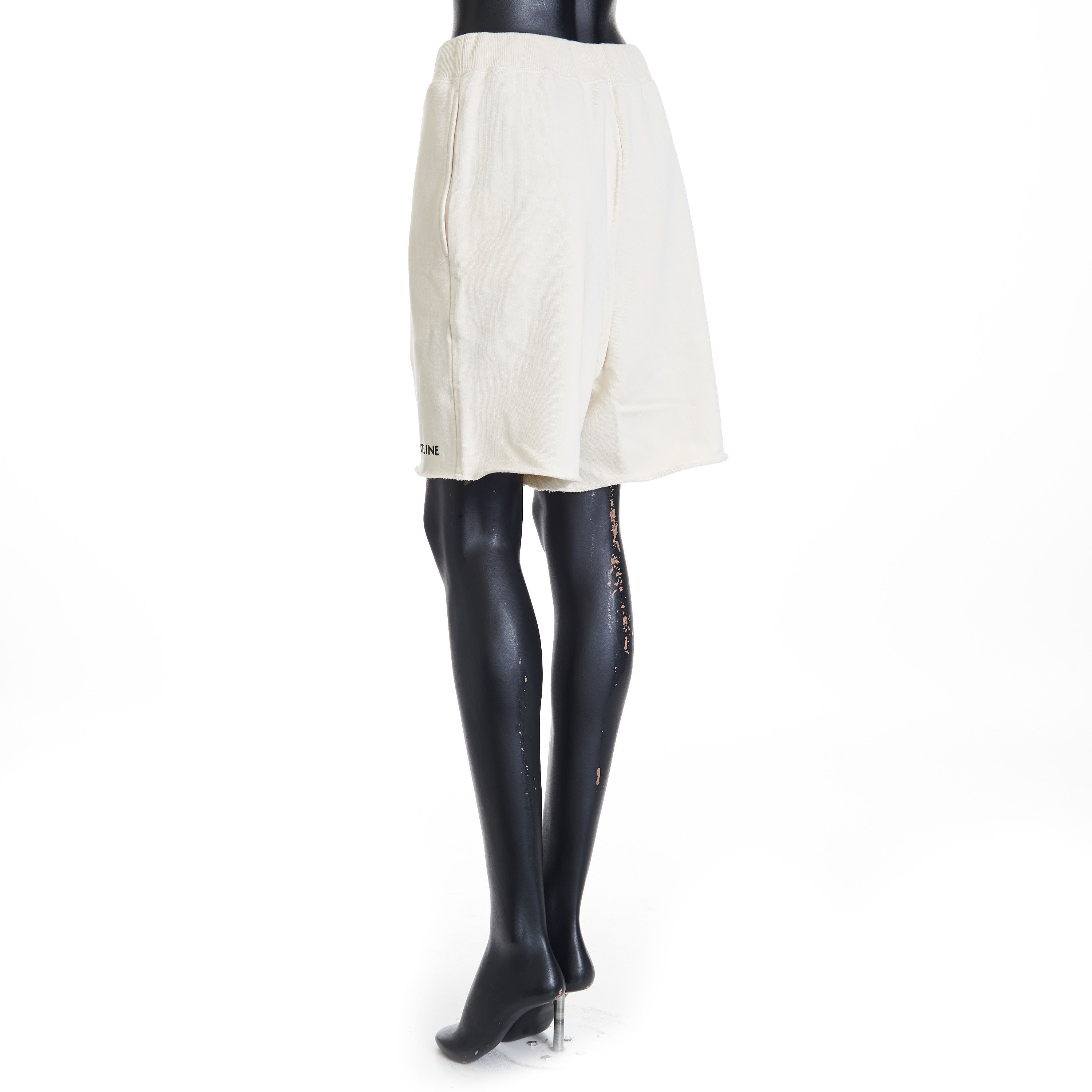 Celine Loose Celine Embroidered Shorts In Cream/Black Size M Size 30" / US 8 / IT 44 - 4 Thumbnail
