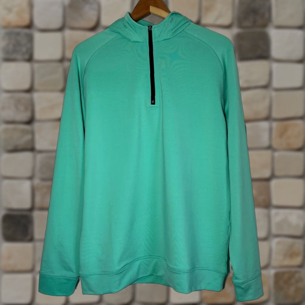 Vintage Swannies Men’s Vandyke Golf Hoodie M Green 1/4 Zip Hooded Lightweight Stretch Polo Shirt Sports City Mens Size US M / EU 48-50 / 2 - 1 Thumbnail
