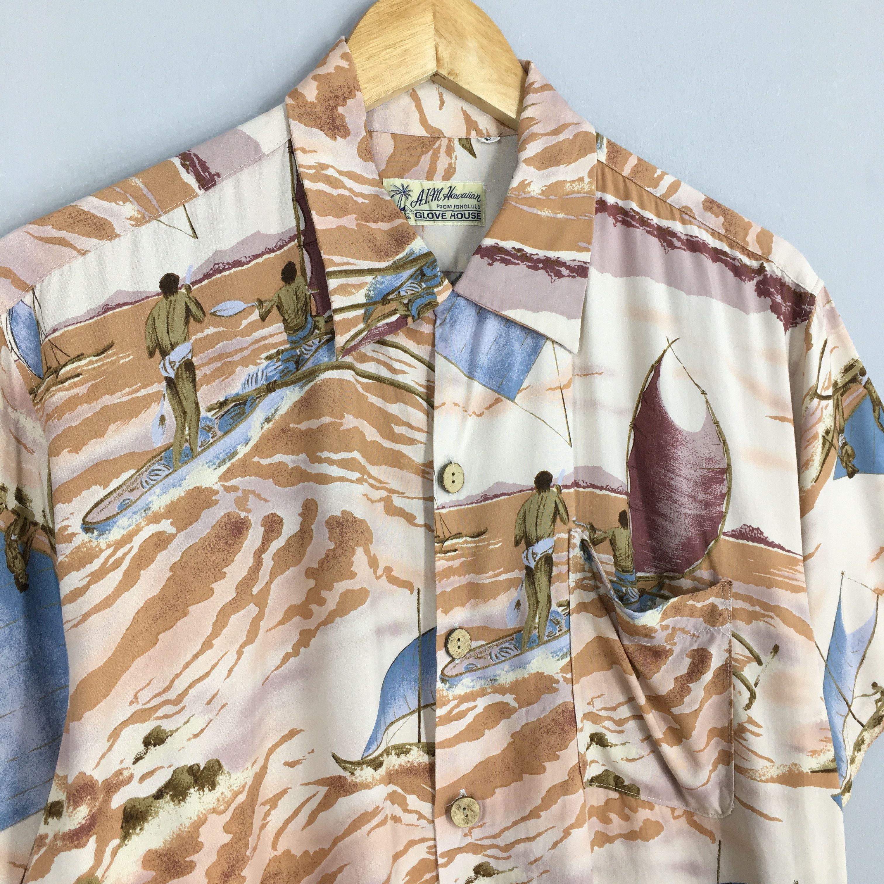 Life's a Beach Vintage 80s Glove House Honolulu Beach Rayon Shirt Medium Size US M / EU 48-50 / 2 - 3 Thumbnail
