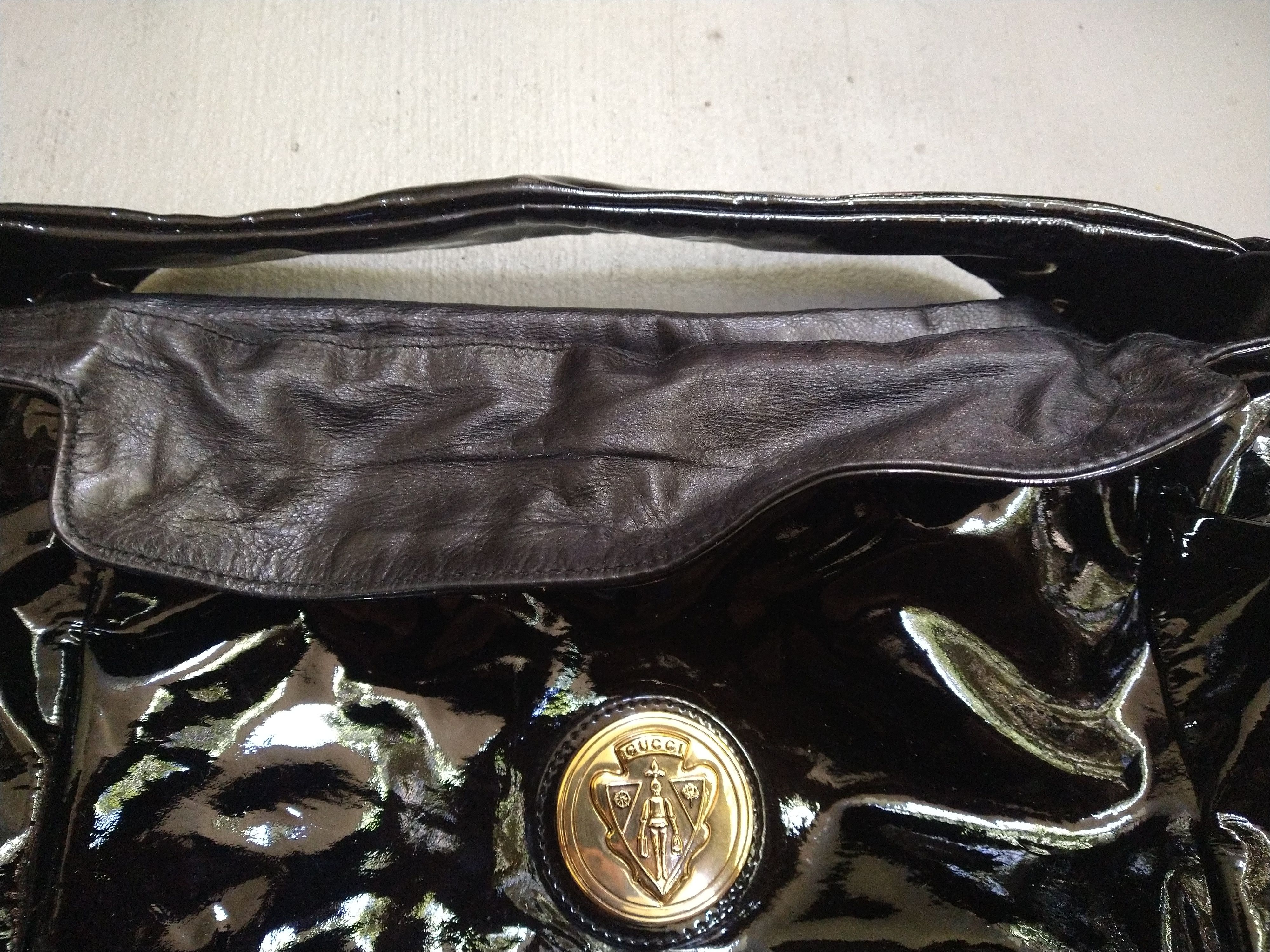 Gucci Gucci Hysteria Shoulder Bag Purse Black Patent Leather Y2K Size ONE SIZE - 4 Thumbnail