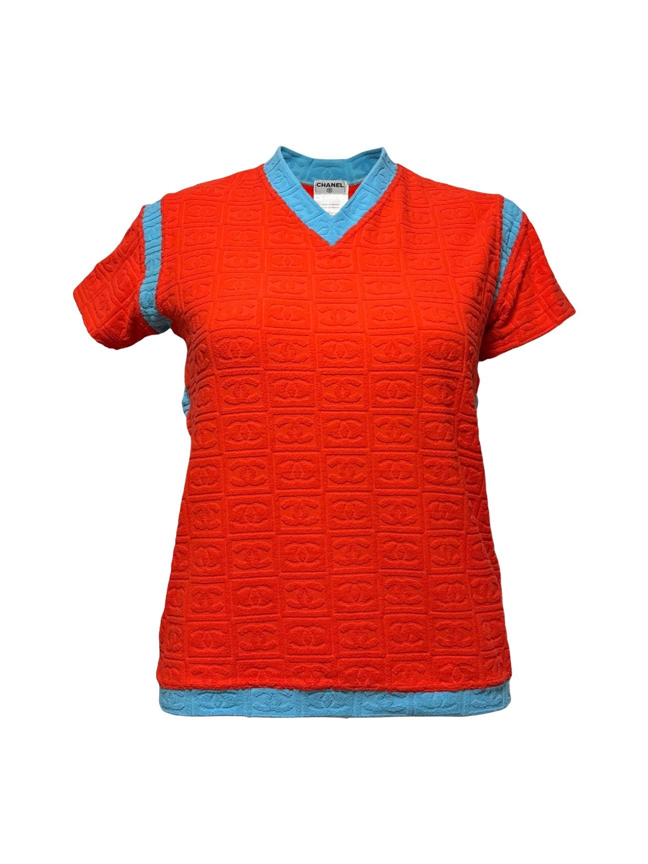 Chanel CHANEL Sport S/S 2002 CC Emboss Jacquard Terry Cloth T-Shirt Size M / US 6-8 / IT 42-44 - 1 Thumbnail