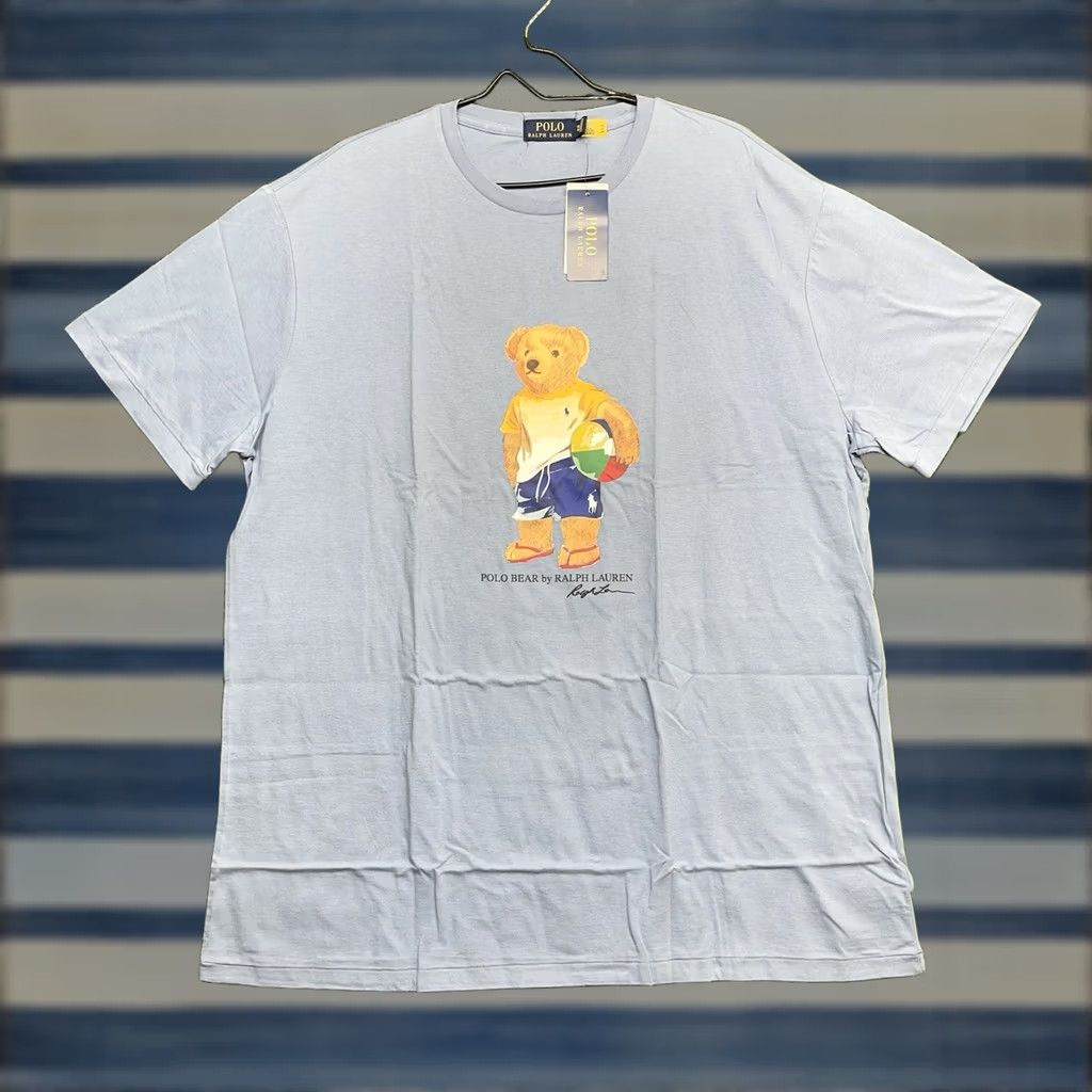 Polo Ralph Lauren Polo Ralph Lauren Polo Bear Shirt Mens 1XB Big & Tall Blue Beach Ball Surfing NWT T-Shirt Graphic Print Cotton Crew Neck Short Sleeve Beach 90s Mens Size US XL / EU 56 / 4 - 1 Thumbnail