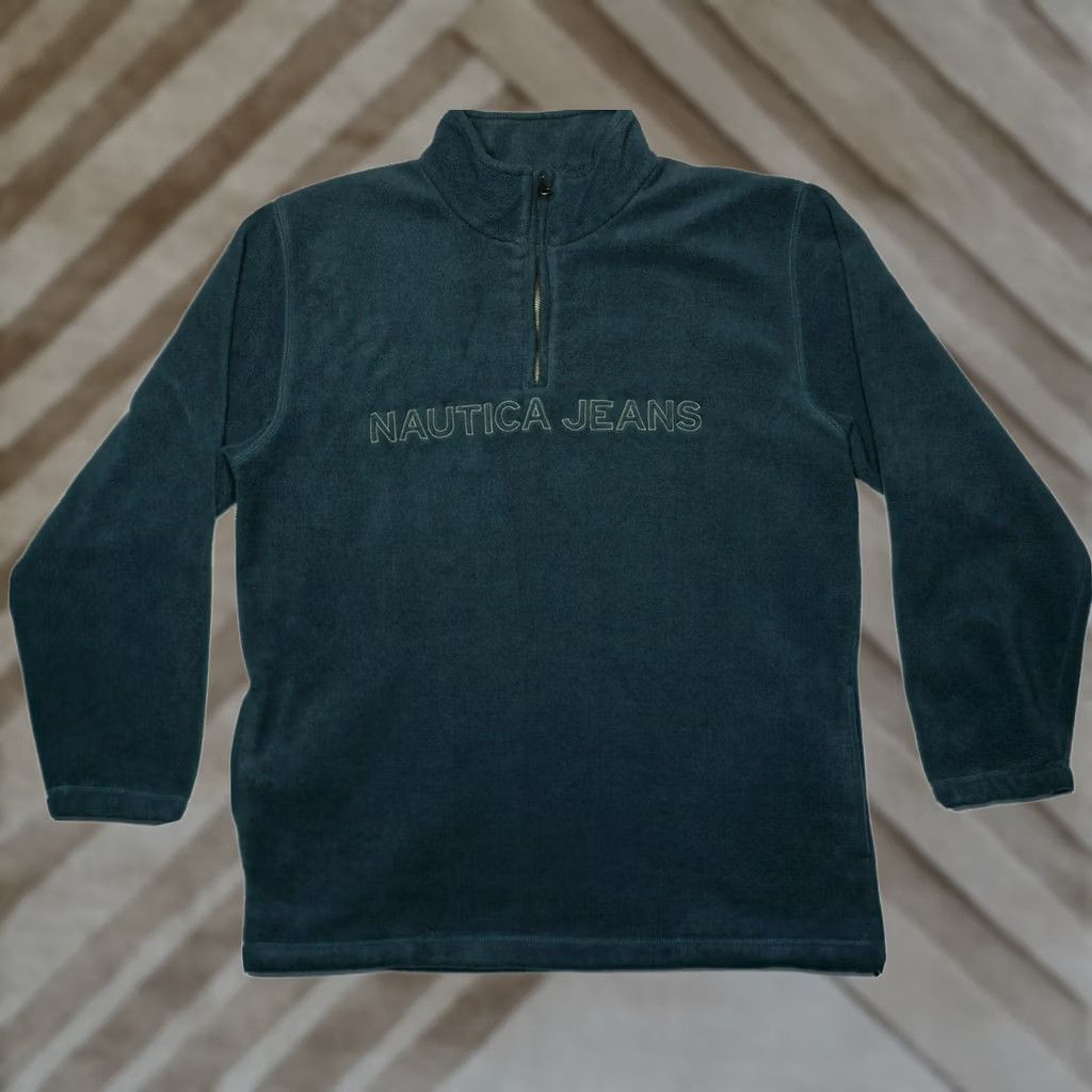 Nautica VINTAGE NAUTICA JEANS Men Medium Blue Spellout 1/4 Zip Fleece Pullover Made In USA Size US M / EU 48-50 / 2 - 1 Thumbnail
