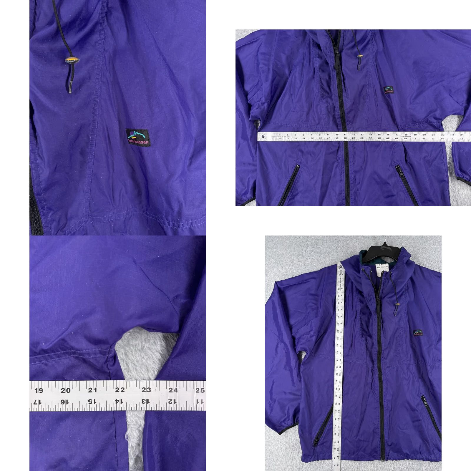 Helly Hansen VINTAGE Helly Hansen Jacket Windbreaker Adult Small Purple Nylon Shell Hooded Men's Regular Windbreaker Purple 34 in Solid Shell 90s Theme Mens Size US S / EU 44-46 / 1 - 8 Thumbnail