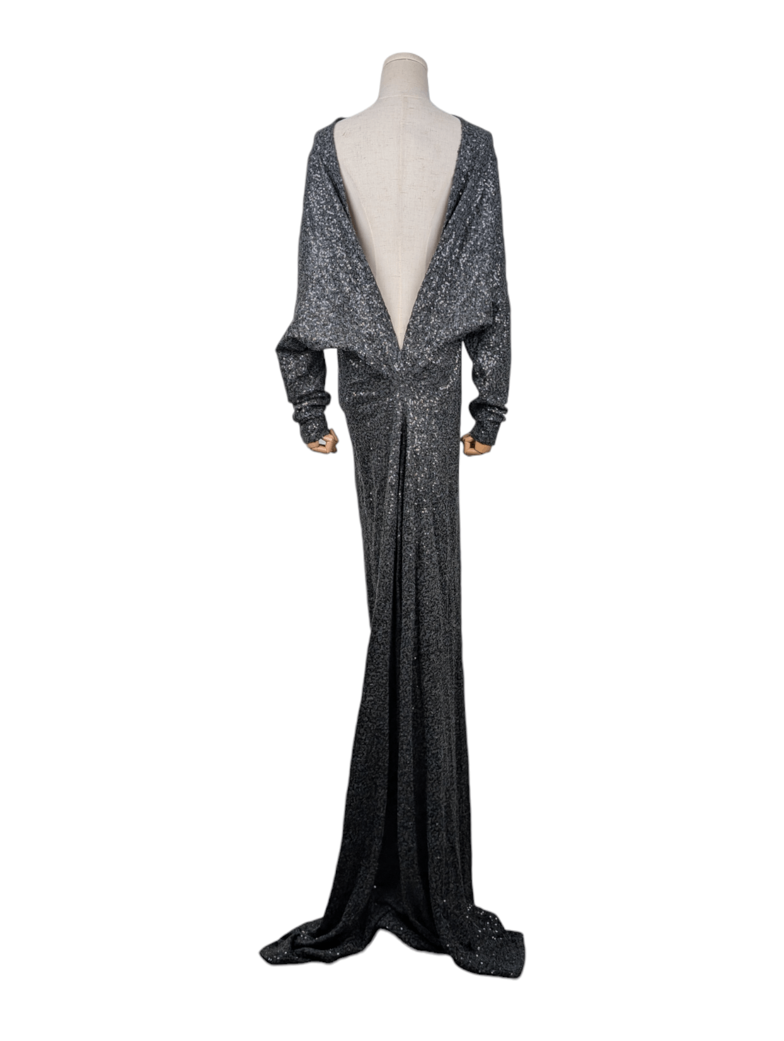 L'AGENCE Black Embroidered Open Back Maxi Dress Size M / US 6-8 / IT 42-44 - 2 Thumbnail