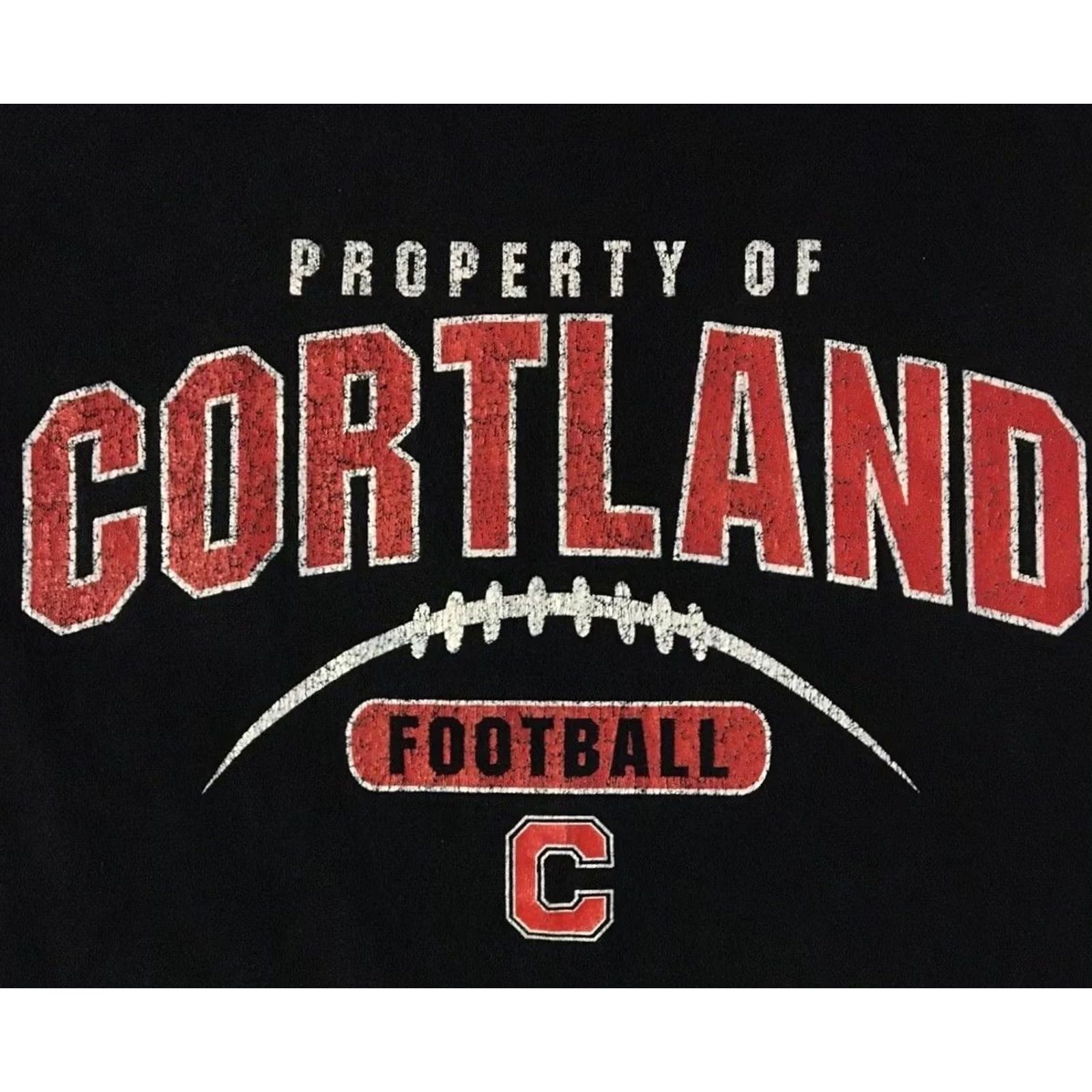 Vintage VINTAGE Cortland Football Shirt S 3/4 Sleeve Black USA College Grunge 90s 80s Single Stitch Mens Size US S / EU 44-46 / 1 - 2 Thumbnail
