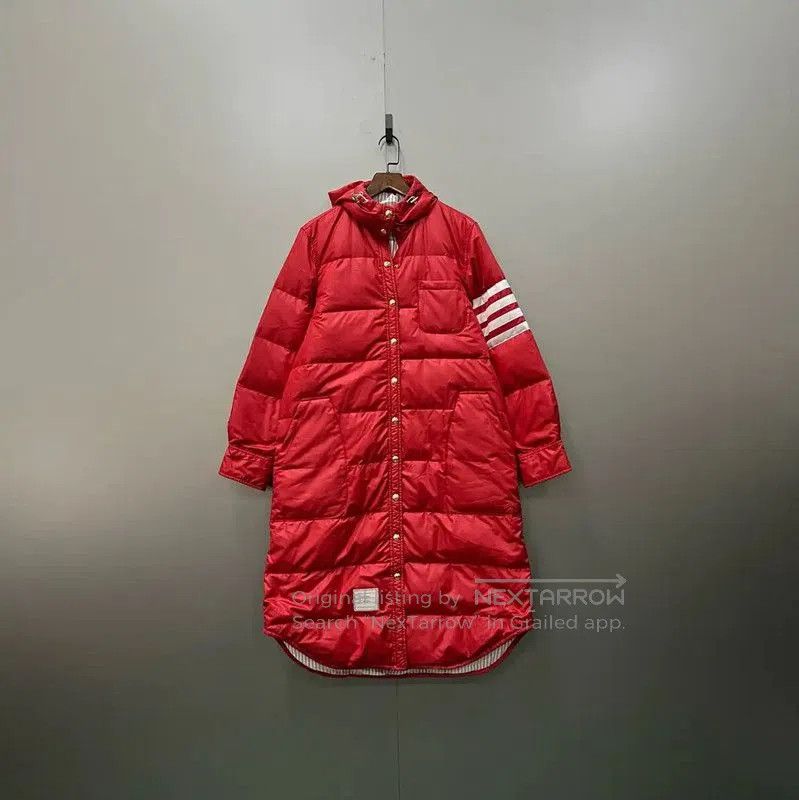 Thom Browne Thom Browne Red Striped Long Puffer Coat . Size XXS / US 00 / IT 34 - 1 Thumbnail