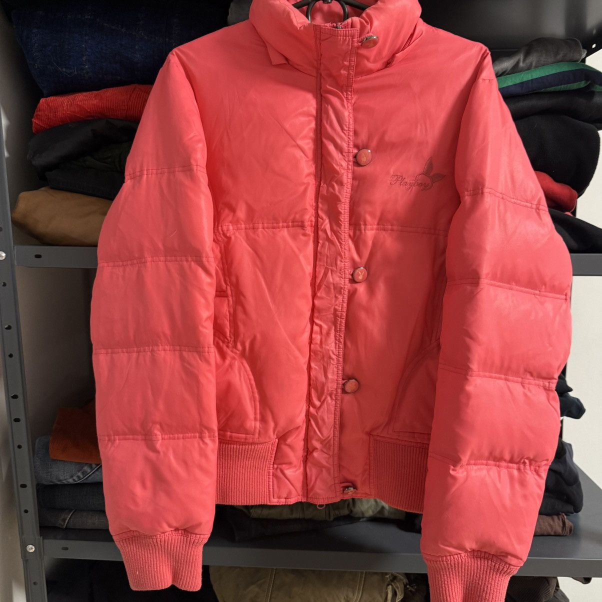 Playboy Vintage Pink Puffer Jacket Playboy Avant Garde Size S / US 4 / IT 40 - 4 Thumbnail
