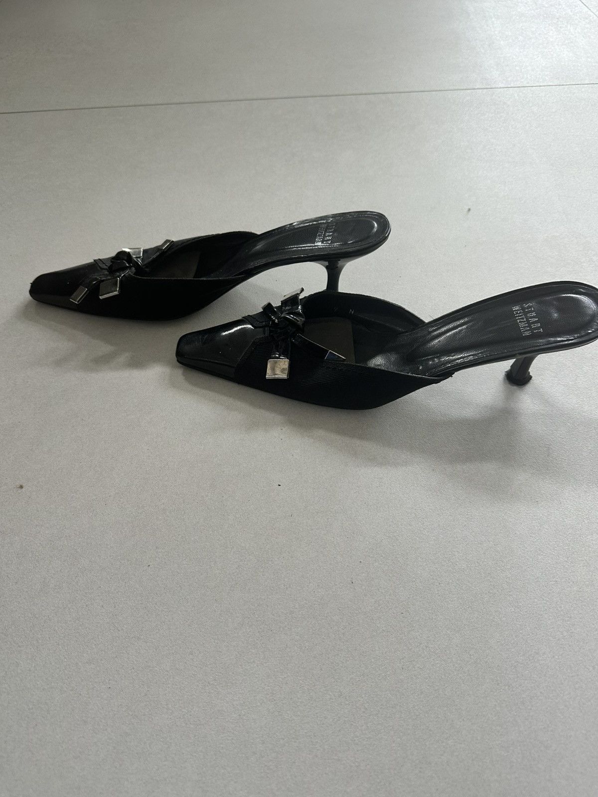 Stuart Weitzman Stuart Weitzman Black kitten Heel Sandal, Size 9 N Size US 9 / IT 39 - 3 Thumbnail