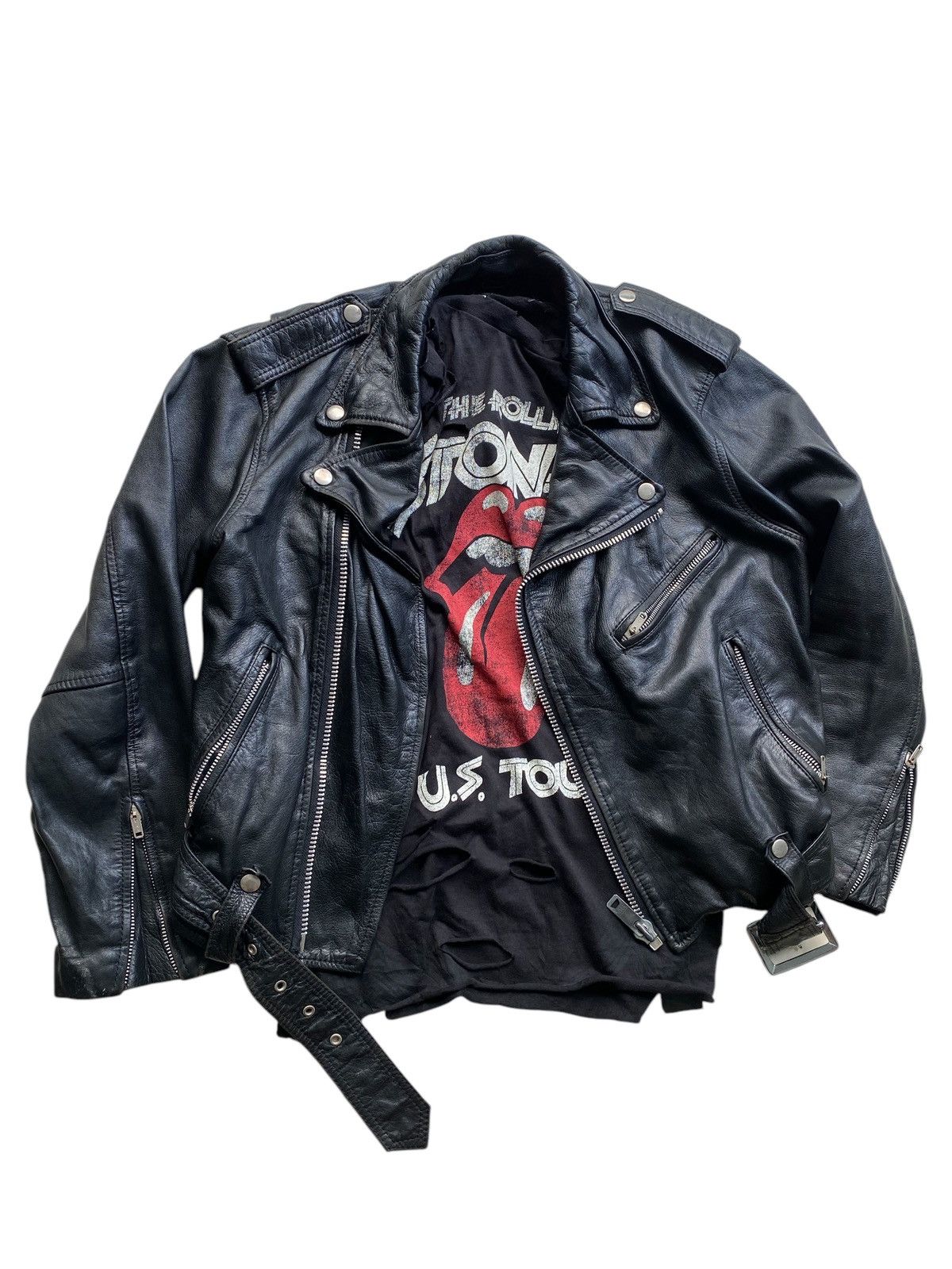Japanese Brand Kakushi Tokyo Leather Perfecto Punk jacket nice design Size US M / EU 48-50 / 2 - 2 Thumbnail