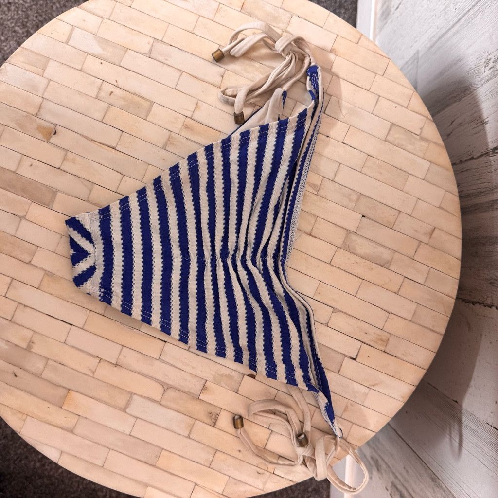 Other Vitamin A Bikini Bottom MED Striped Tie Side Cheeky Swim Size ONE SIZE - 6 Thumbnail