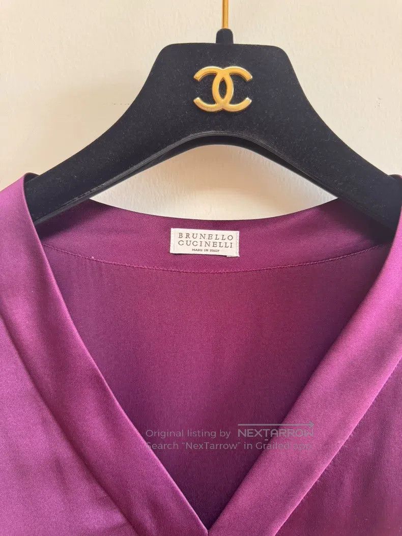 Brunello Cucinelli Brunello Cucinelli Noble Purple Silk Vest Size XXS / US 00 / IT 34 - 5 Thumbnail