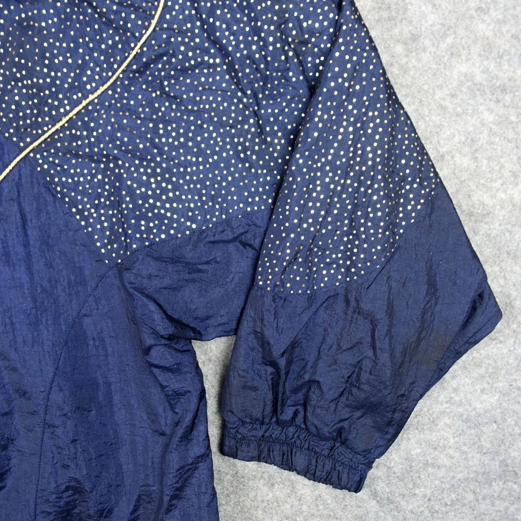 Vintage VINTAGE Active Frontier Windbreaker Jacket Womens L Navy Gold Polka Dot 90s Windbreaker Jacket Womens L Navy Gold Polka Dot 90s Size L / US 10 / IT 46 - 4 Thumbnail