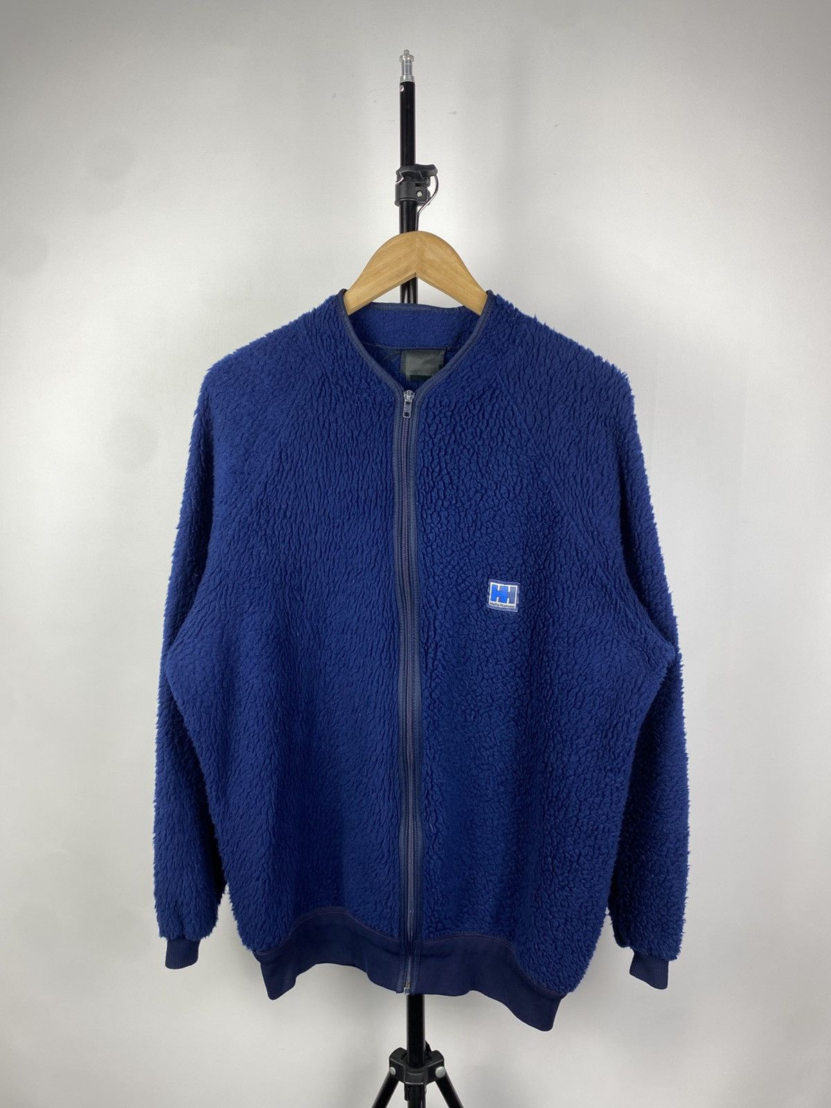 Helly Hansen × Vintage 80s Vintage Helly Hansen Blue Full Zip Fleece Sherpa Jacket Size US L / EU 52-54 / 3 - 1 Thumbnail