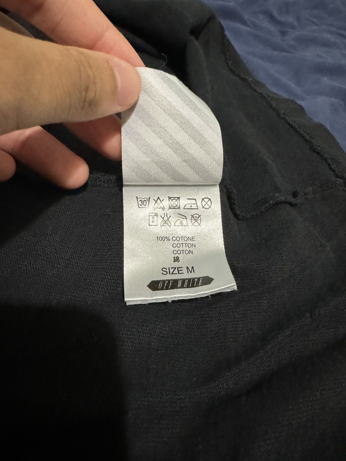 Off-White Off-White Black “Blue Collar” Tee Size US M / EU 48-50 / 2 - 10 Thumbnail
