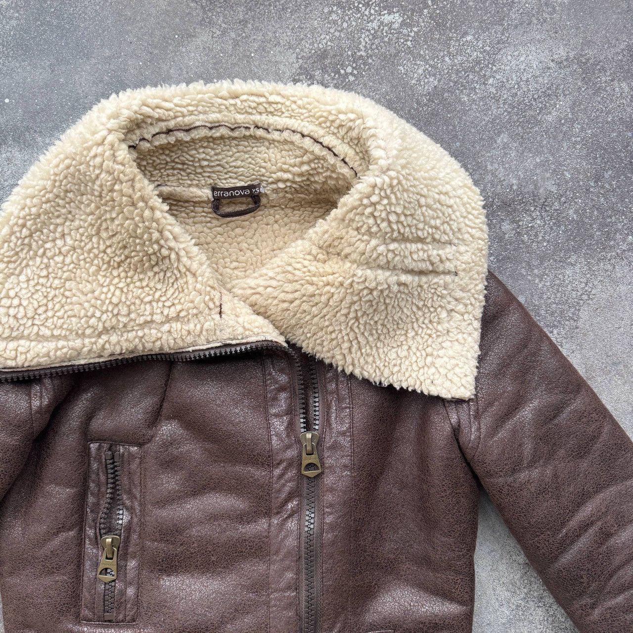 Hysteric Glamour 2000’s Aesthetic Shearling Aviator Cropped Jacket Size XS / US 0-2 / IT 36-38 - 7 Thumbnail
