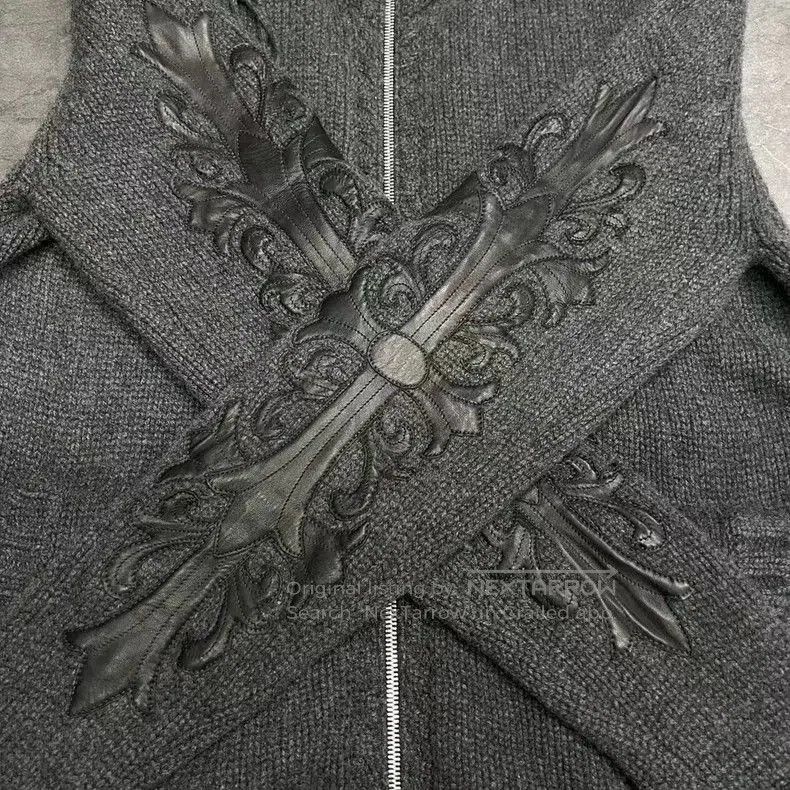 Chrome Hearts Chrome Hearts Knitted Hooded Zip Jacket. Size US M / EU 48-50 / 2 - 4 Thumbnail
